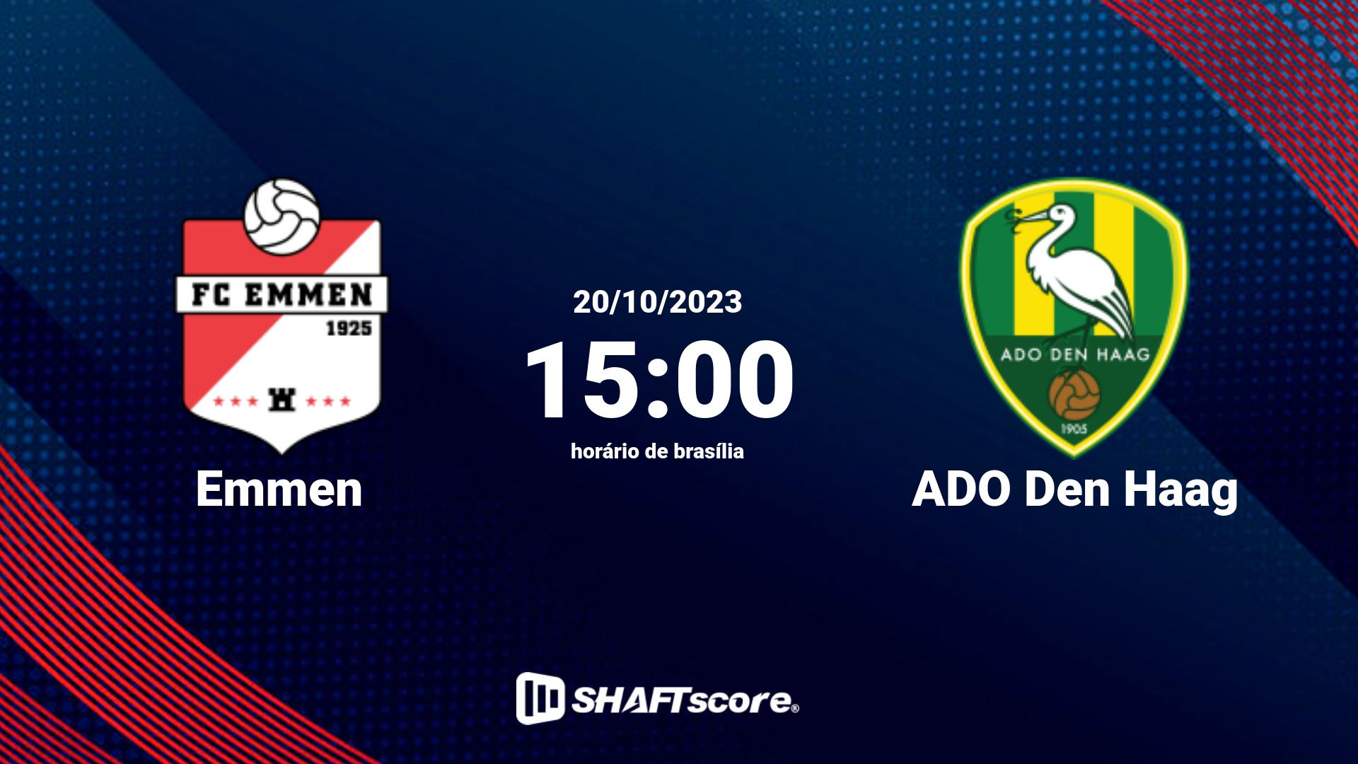 Estatísticas do jogo Emmen vs ADO Den Haag 20.10 15:00