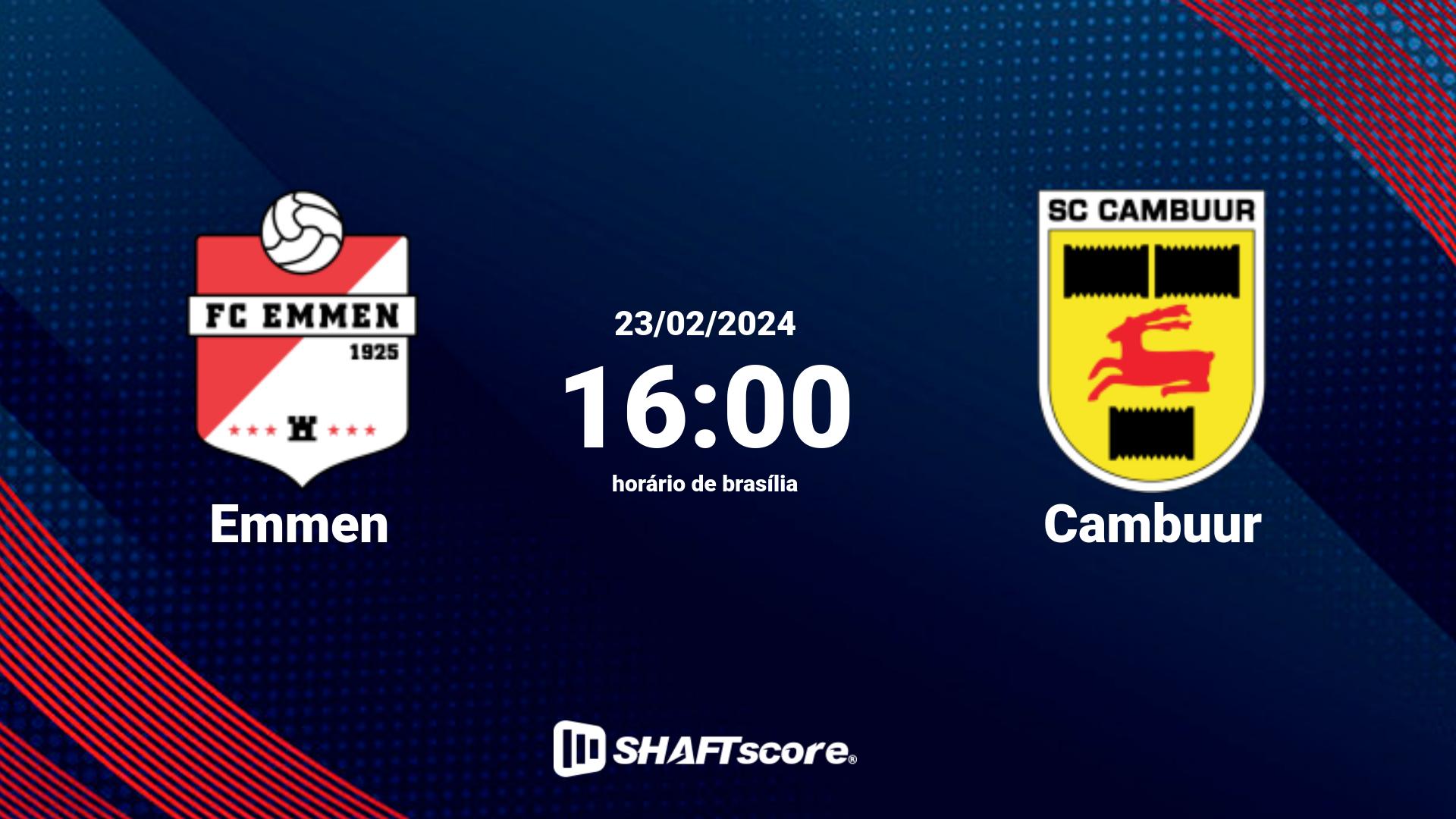 Estatísticas do jogo Emmen vs Cambuur 23.02 16:00