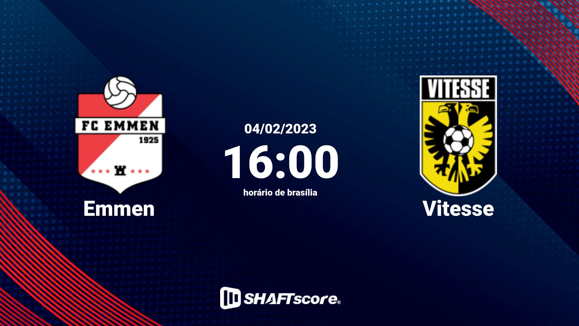 Estatísticas do jogo Emmen vs Vitesse 04.02 16:00