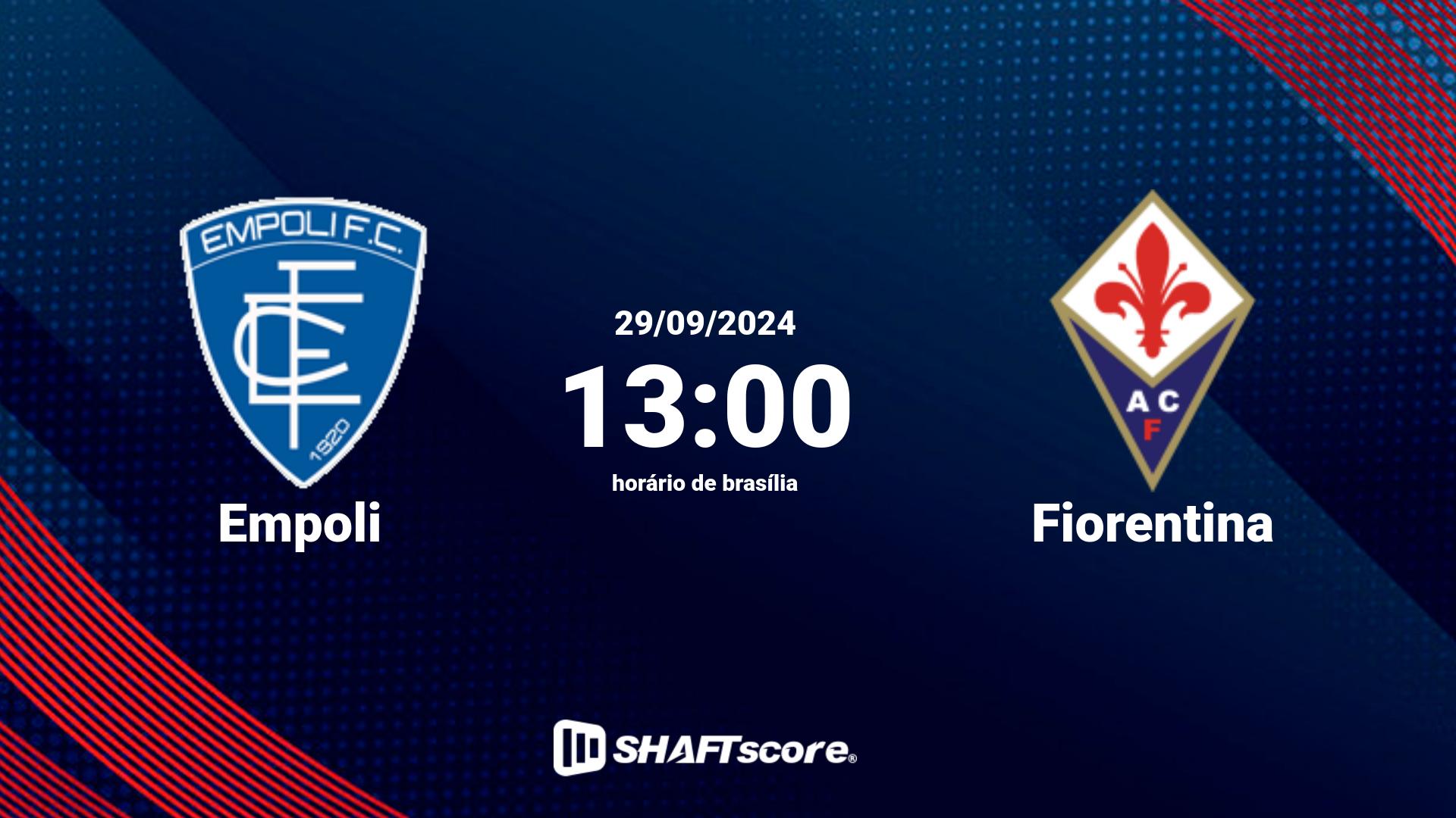 Estatísticas do jogo Empoli vs Fiorentina 29.09 13:00