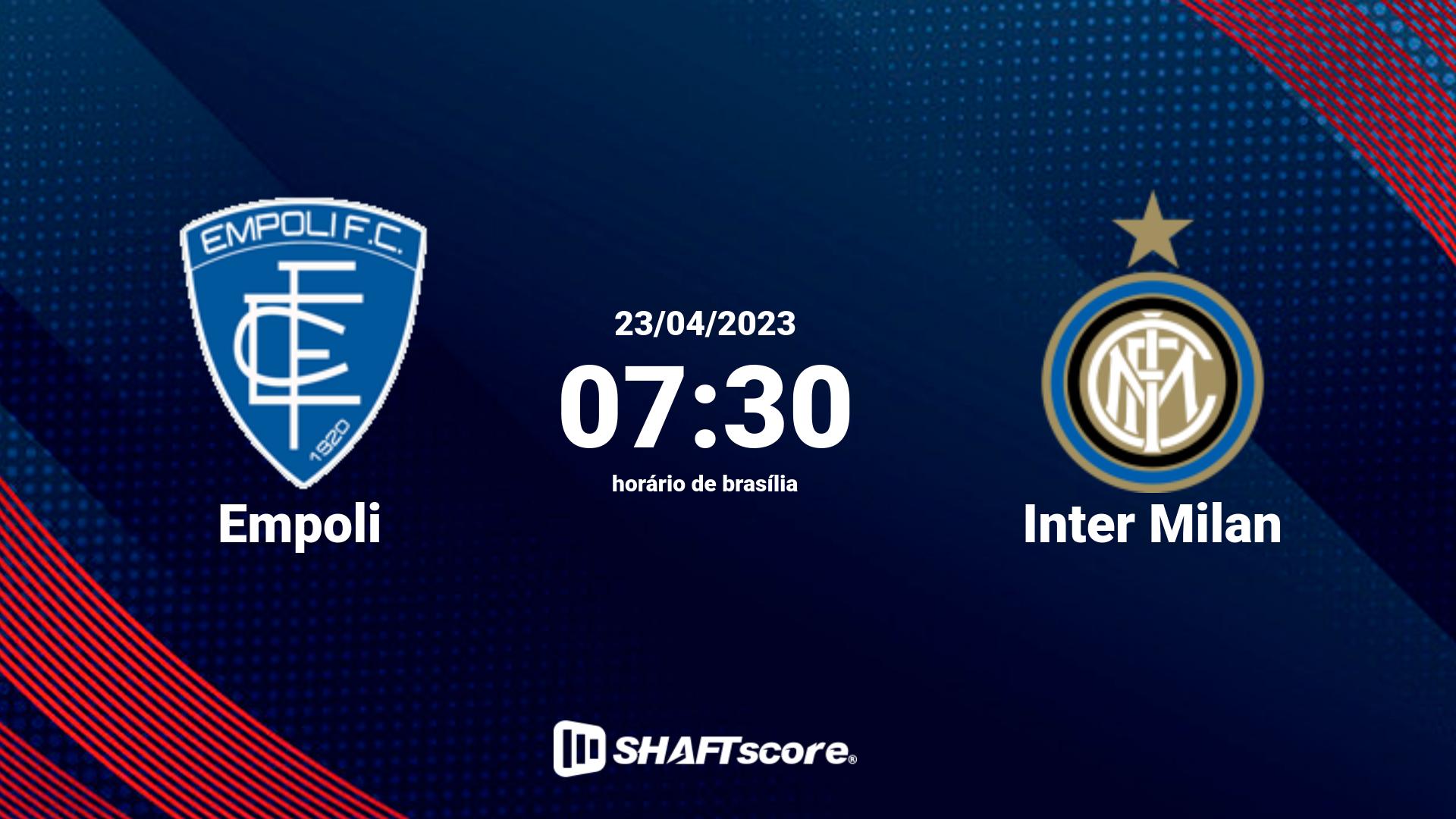 Estatísticas do jogo Empoli vs Inter Milan 23.04 07:30