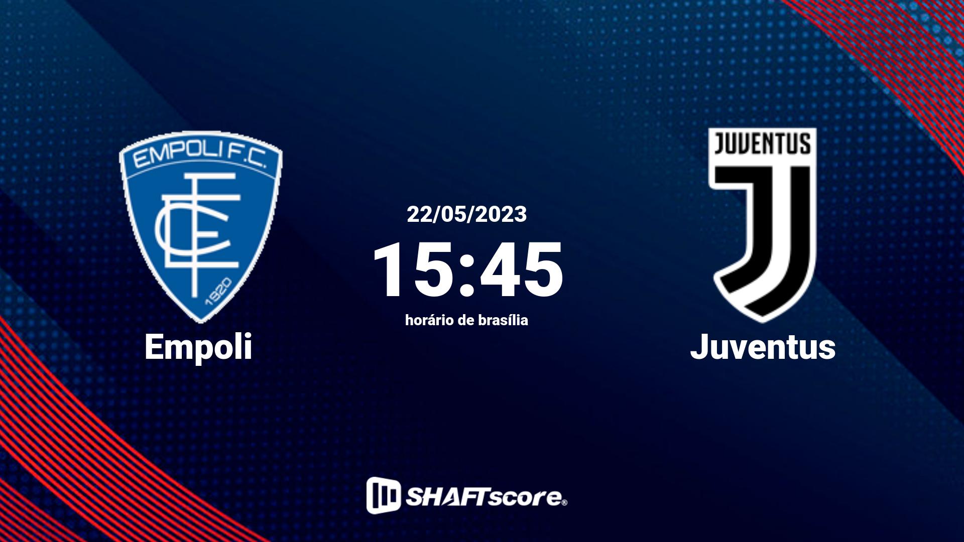 Estatísticas do jogo Empoli vs Juventus 22.05 15:45