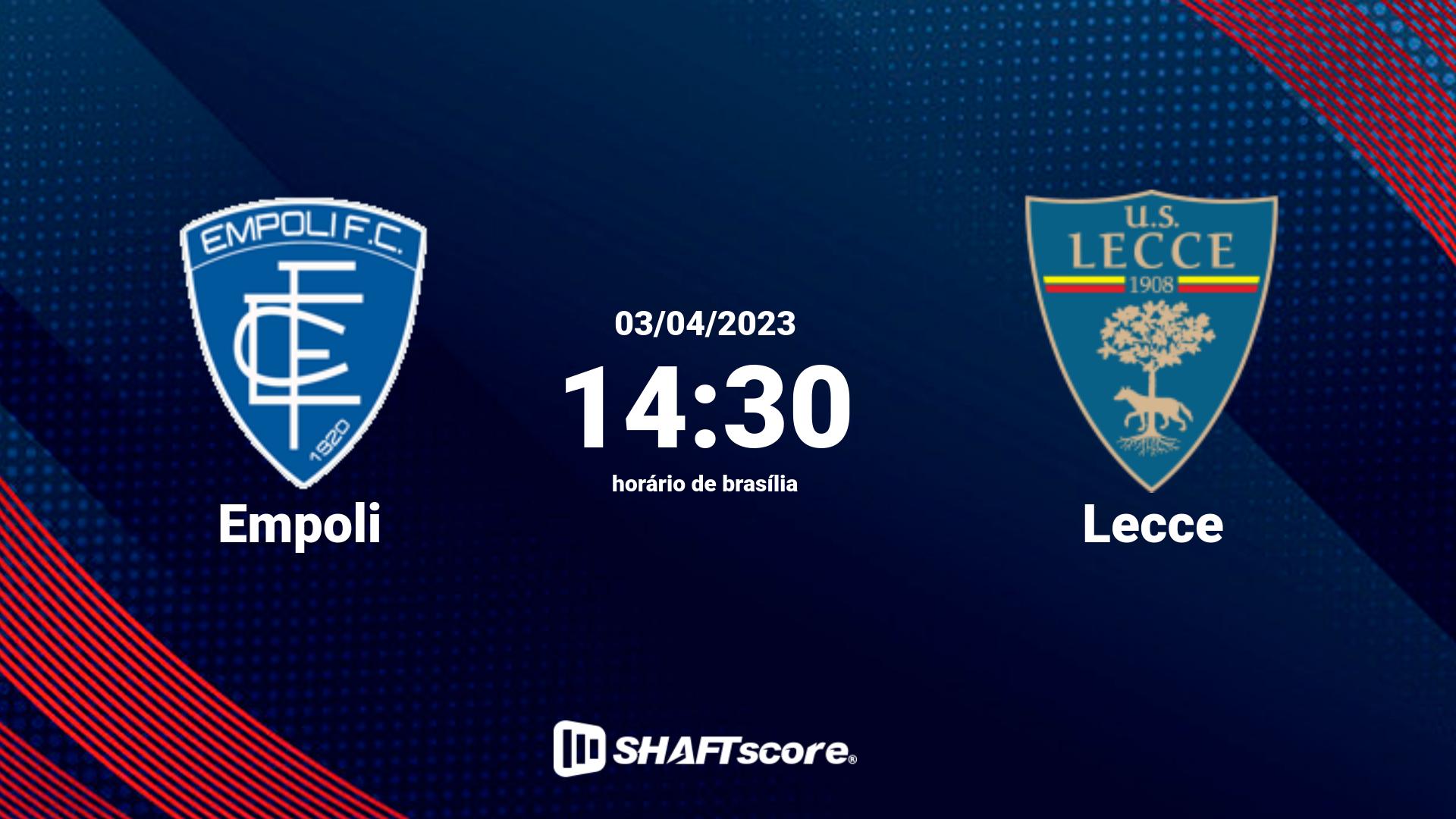 Estatísticas do jogo Empoli vs Lecce 03.04 14:30