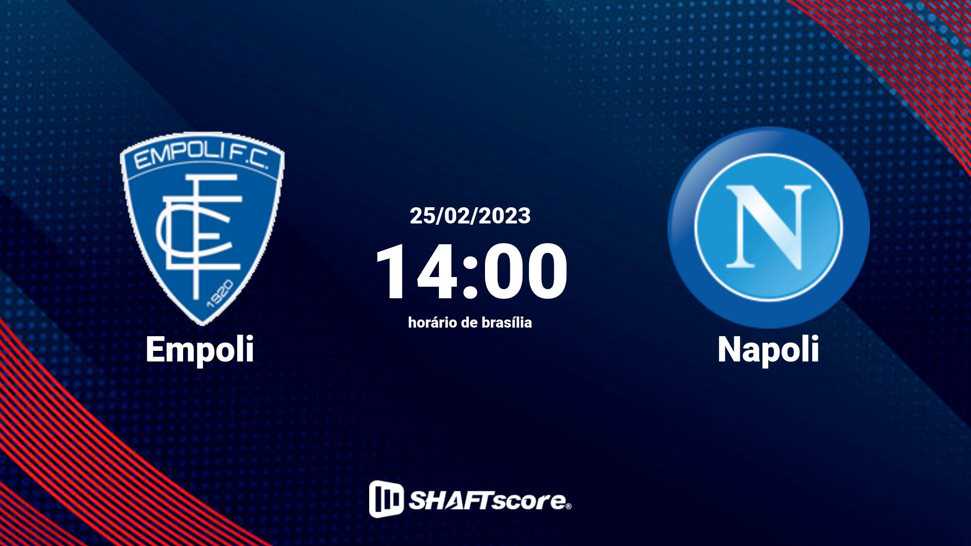 Estatísticas do jogo Empoli vs Napoli 25.02 14:00