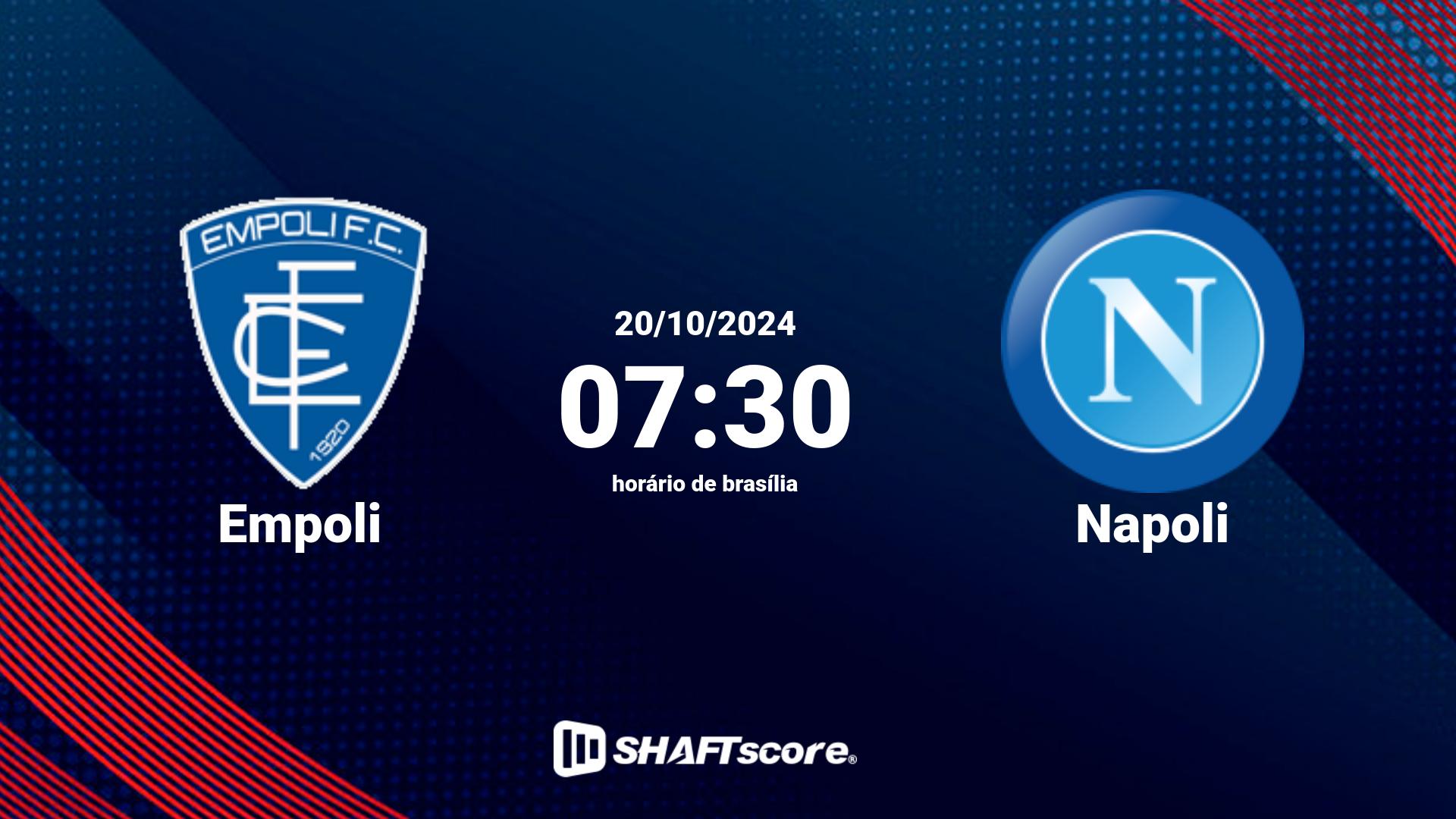 Estatísticas do jogo Empoli vs Napoli 20.10 07:30