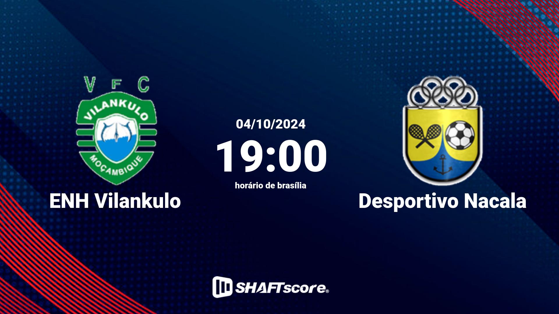 Estatísticas do jogo ENH Vilankulo vs Desportivo Nacala 04.10 19:00