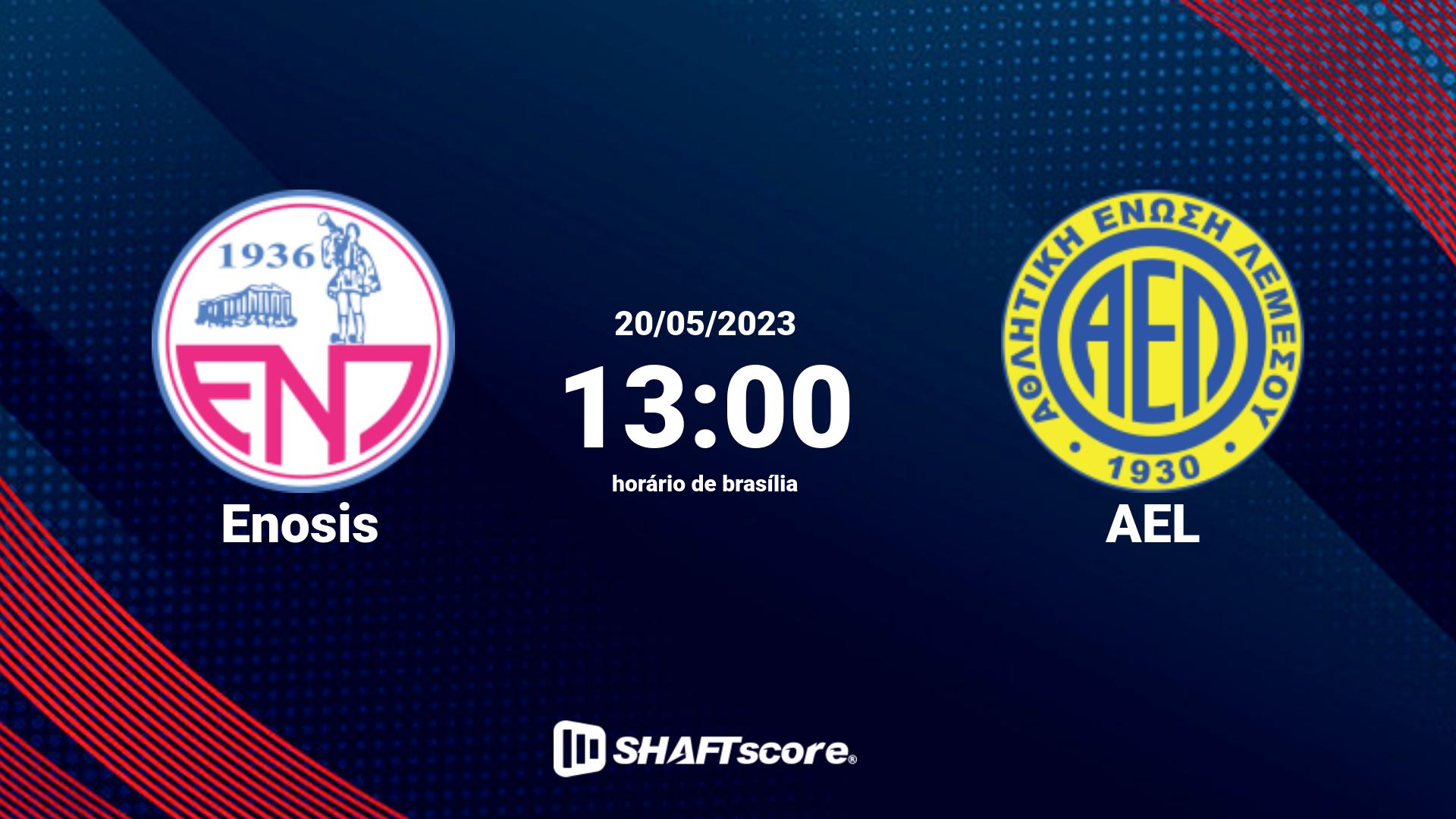 Estatísticas do jogo Enosis vs AEL 20.05 13:00