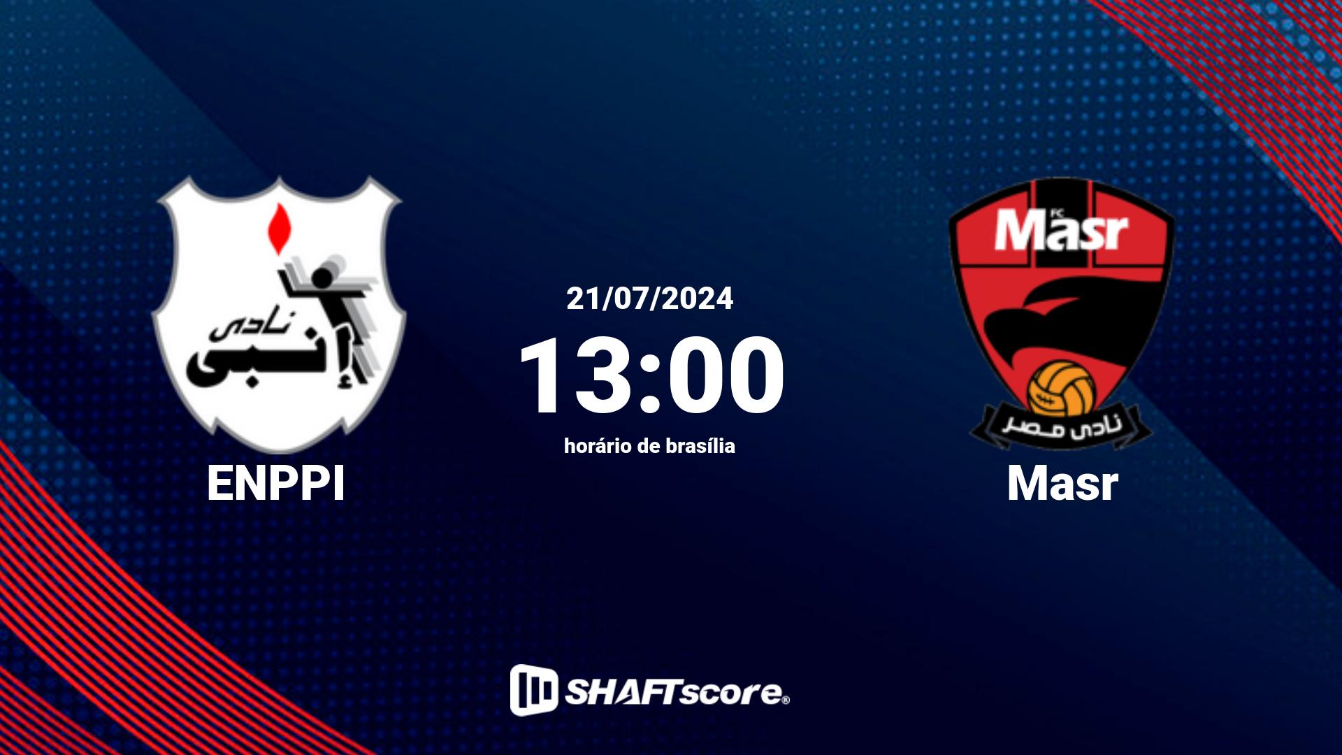Estatísticas do jogo ENPPI vs Masr 21.07 13:00