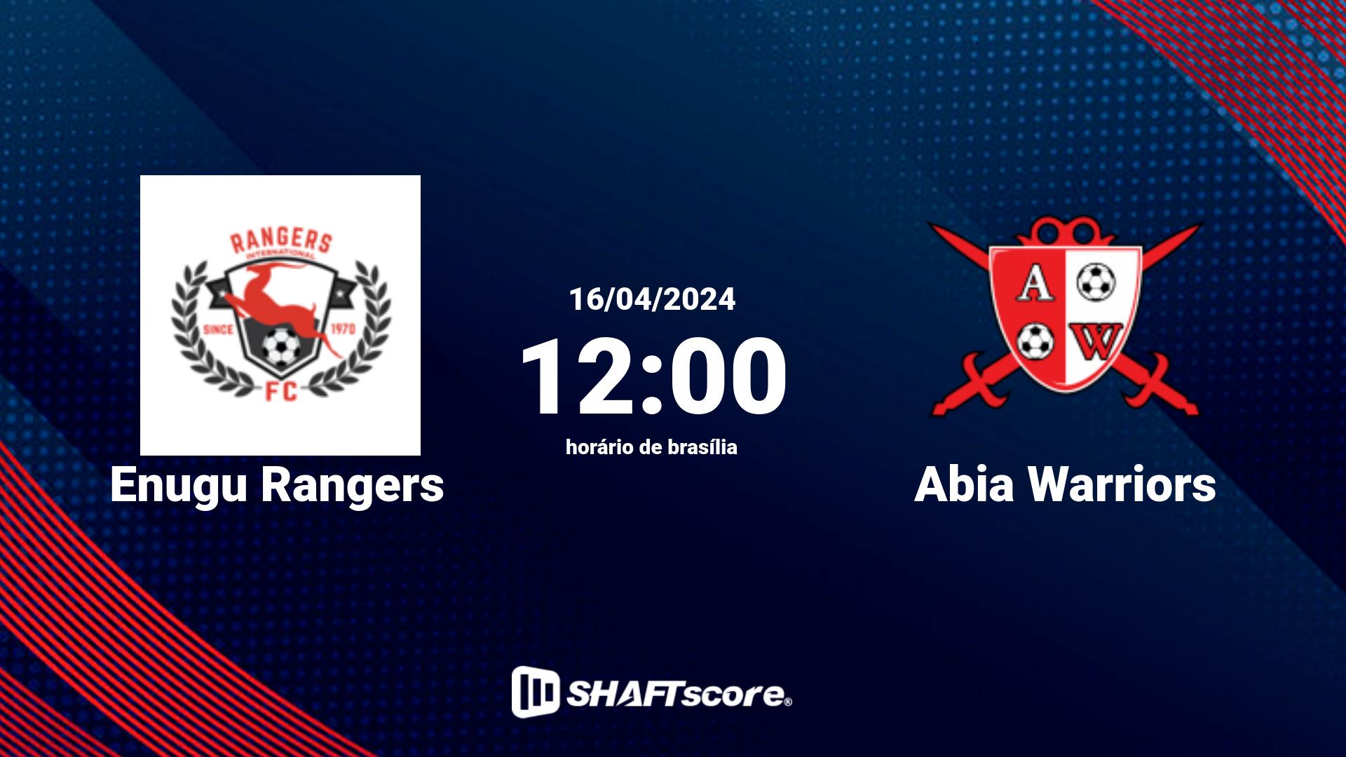 Estatísticas do jogo Enugu Rangers vs Abia Warriors 16.04 12:00