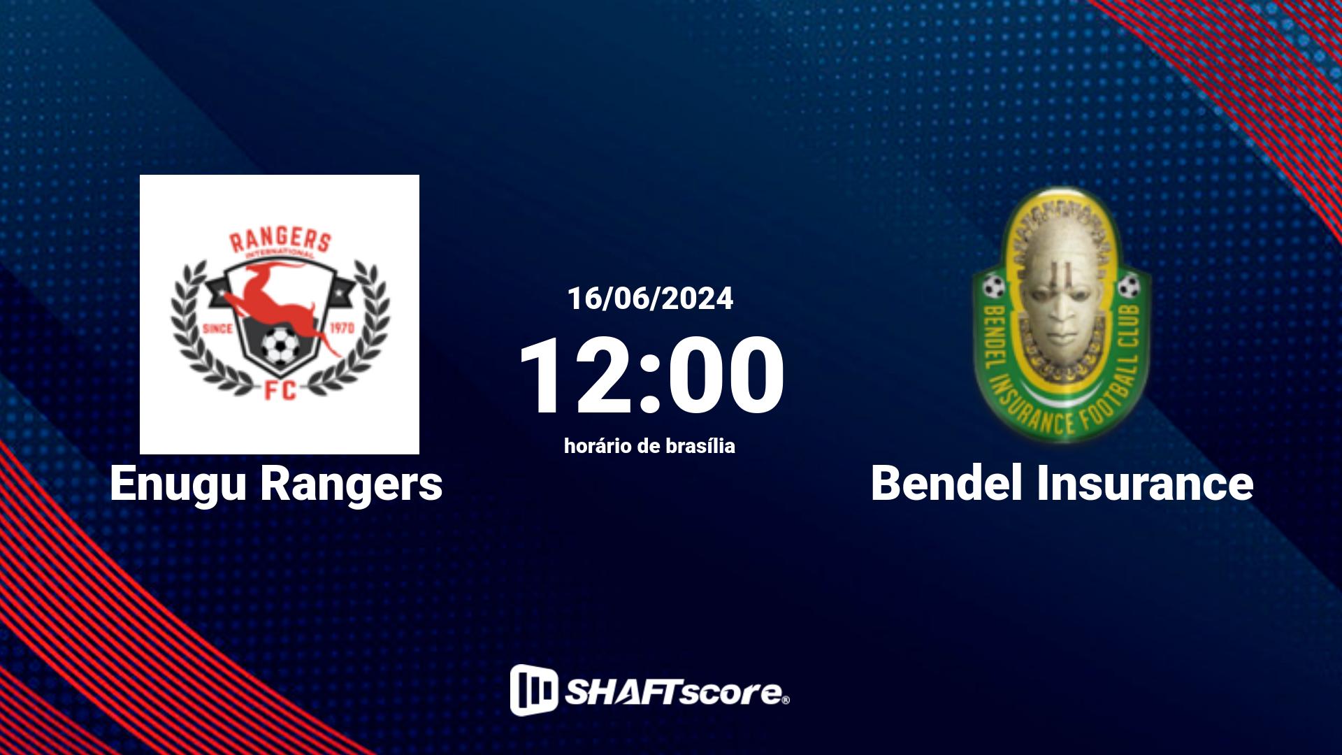 Estatísticas do jogo Enugu Rangers vs Bendel Insurance 16.06 12:00