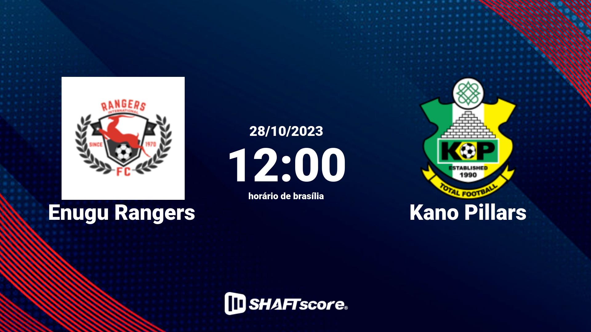 Estatísticas do jogo Enugu Rangers vs Kano Pillars 28.10 12:00