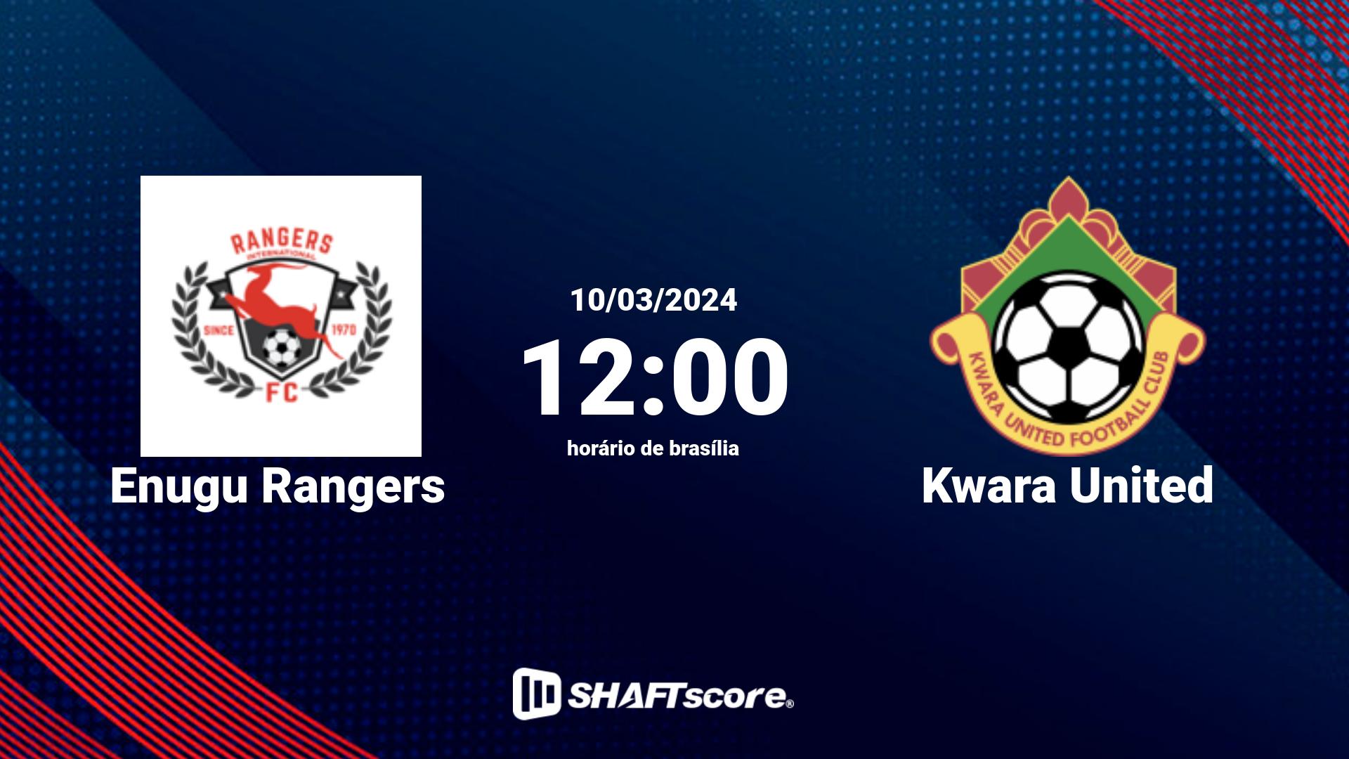 Estatísticas do jogo Enugu Rangers vs Kwara United 10.03 12:00