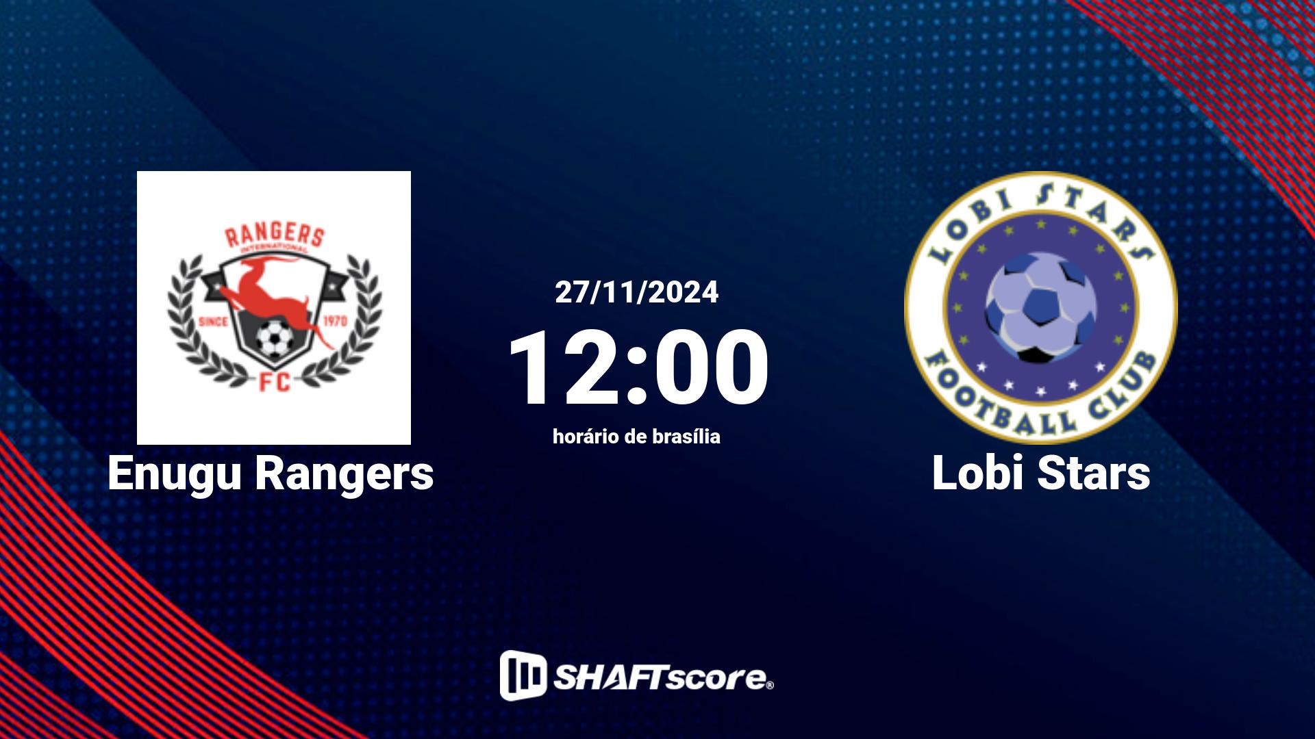 Estatísticas do jogo Enugu Rangers vs Lobi Stars 27.11 12:00