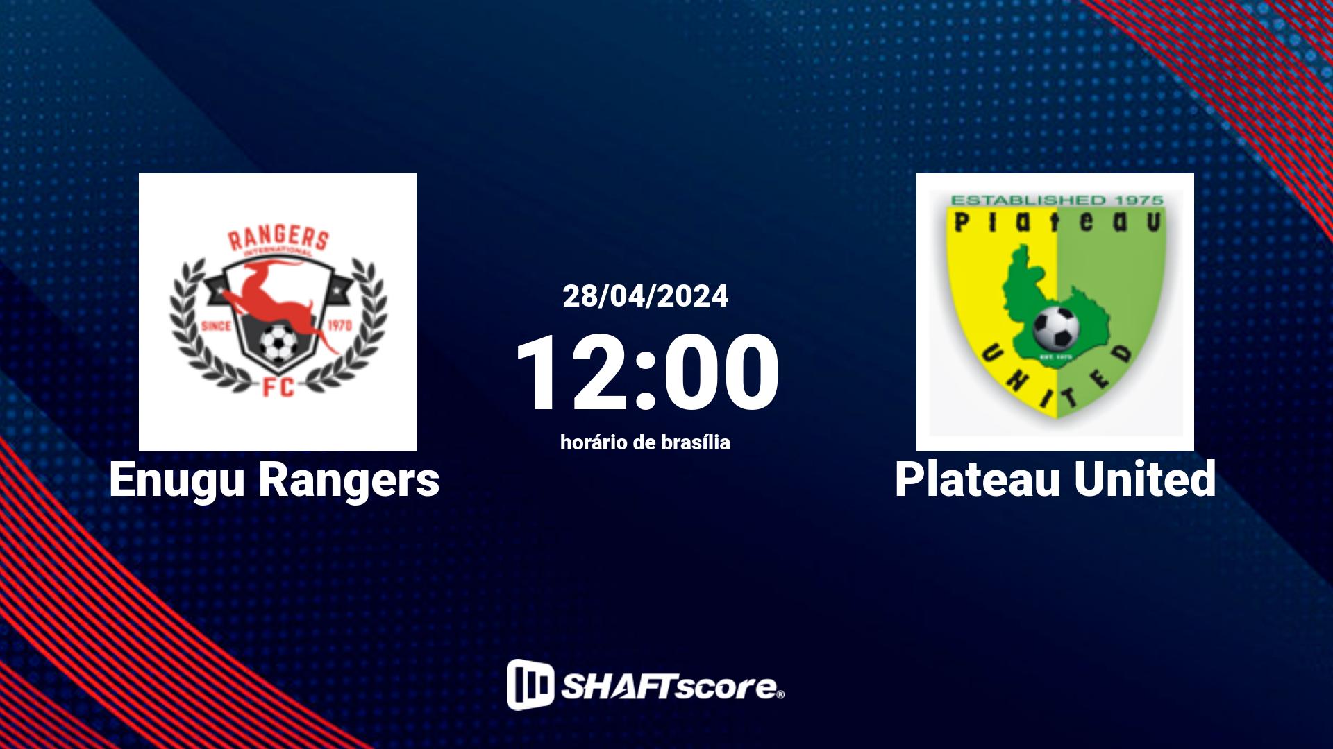 Estatísticas do jogo Enugu Rangers vs Plateau United 28.04 12:00