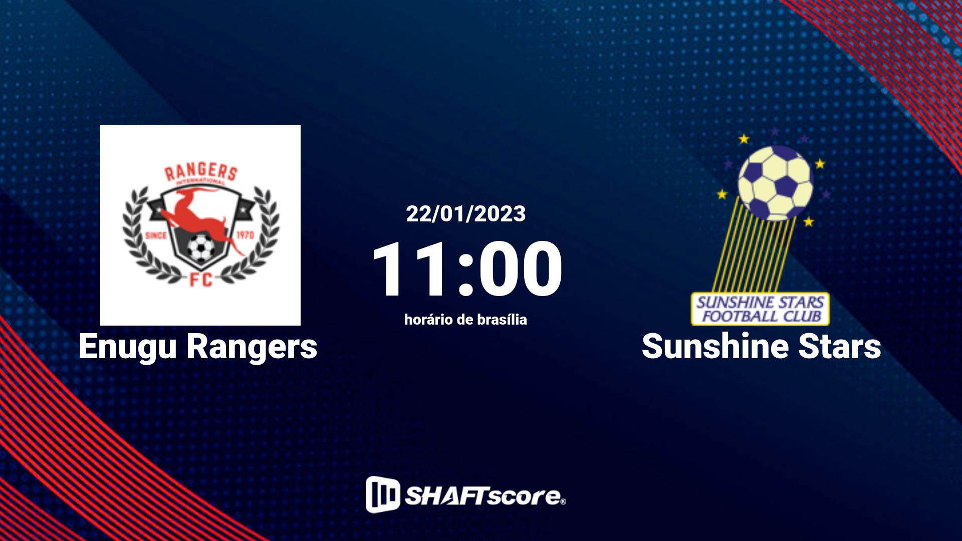 Estatísticas do jogo Enugu Rangers vs Sunshine Stars 22.01 11:00