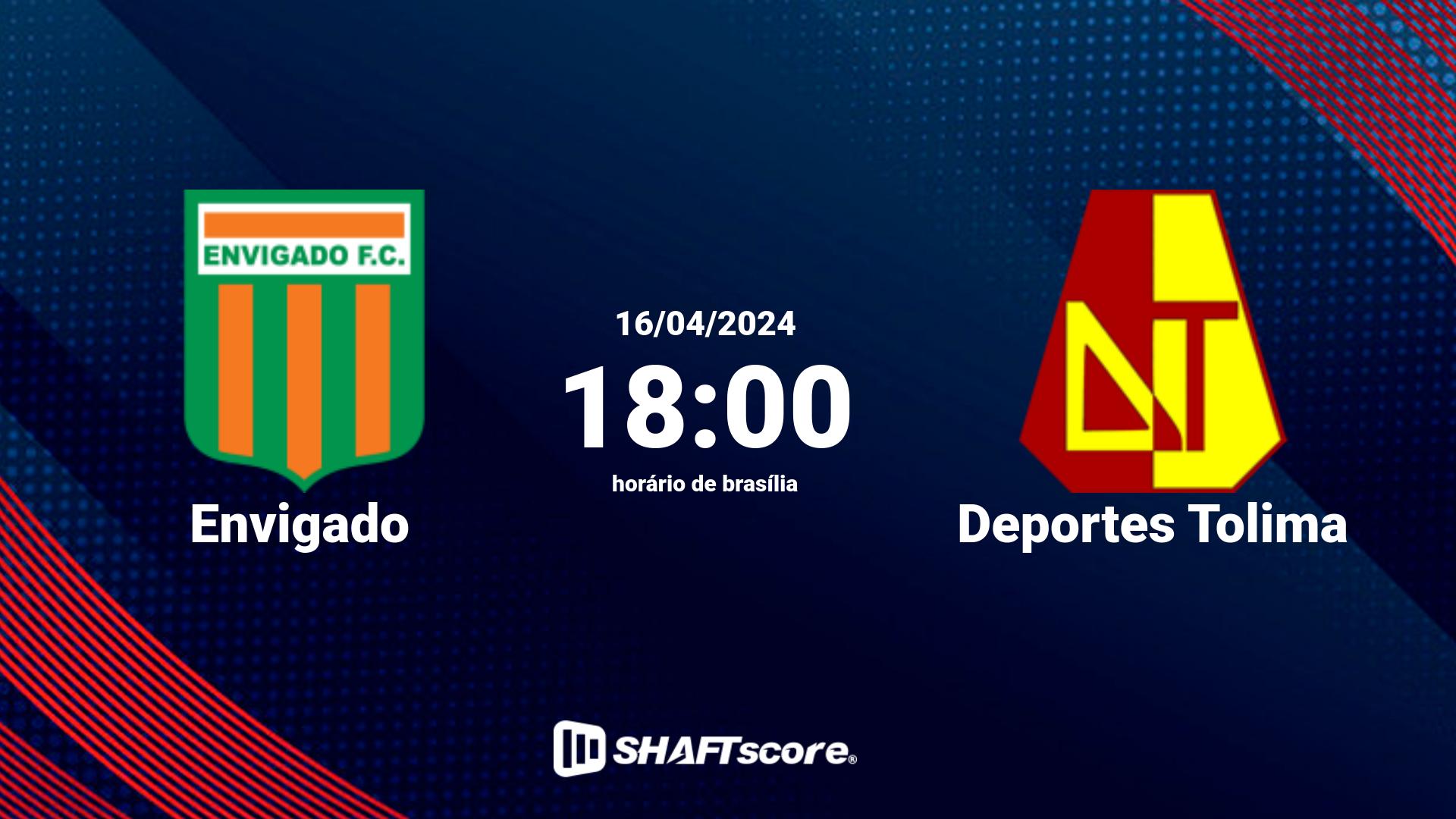 Estatísticas do jogo Envigado vs Deportes Tolima 16.04 18:00