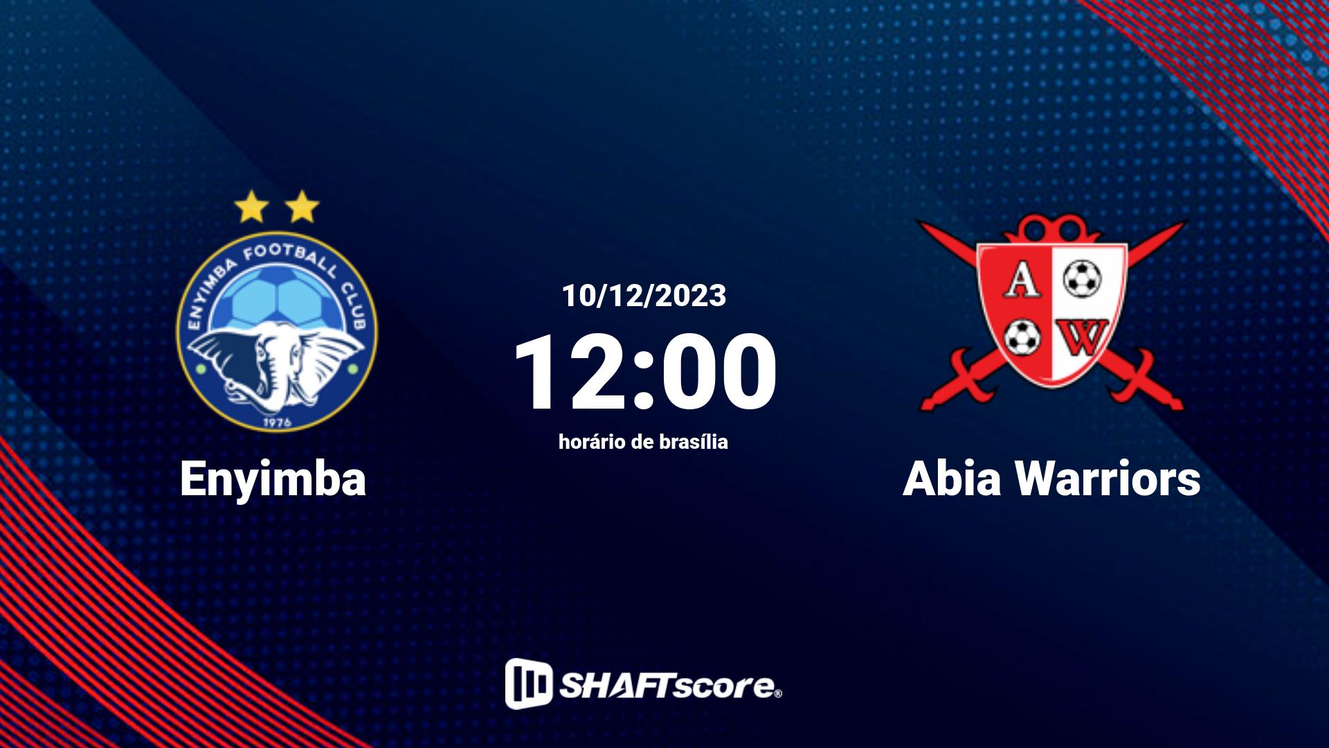 Estatísticas do jogo Enyimba vs Abia Warriors 10.12 12:00