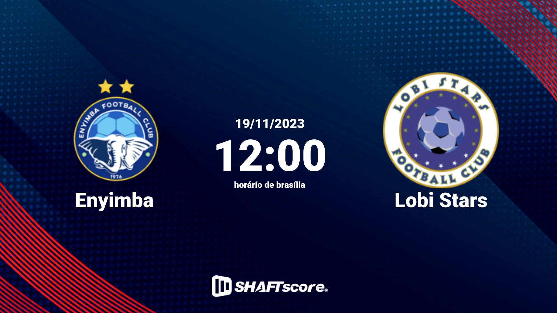 Estatísticas do jogo Enyimba vs Lobi Stars 19.11 12:00