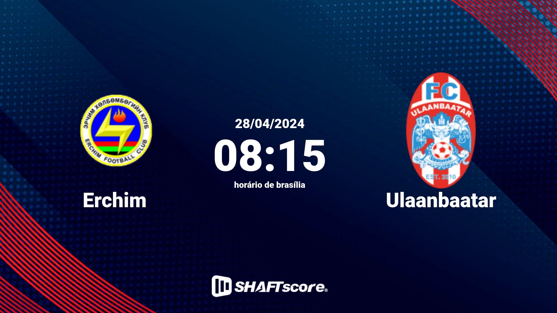 Estatísticas do jogo Erchim vs Ulaanbaatar 28.04 08:15