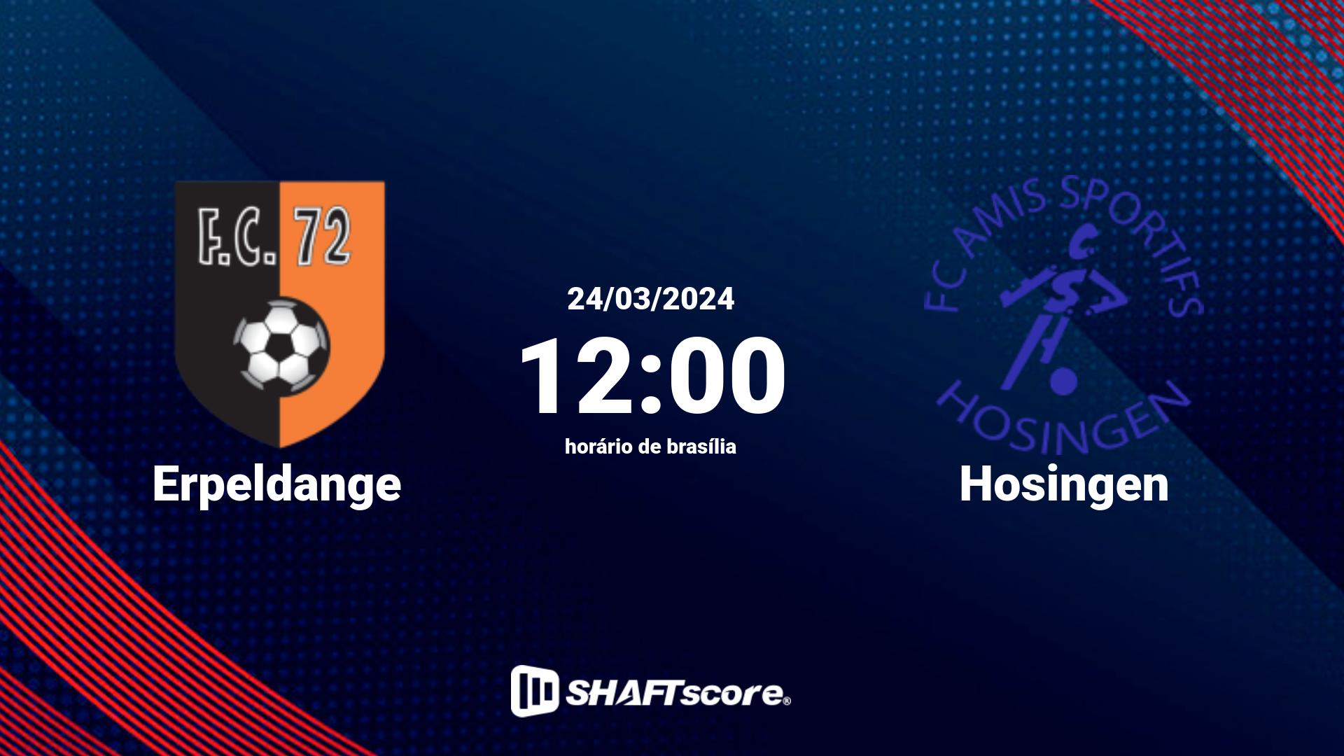 Estatísticas do jogo Erpeldange vs Hosingen 24.03 12:00