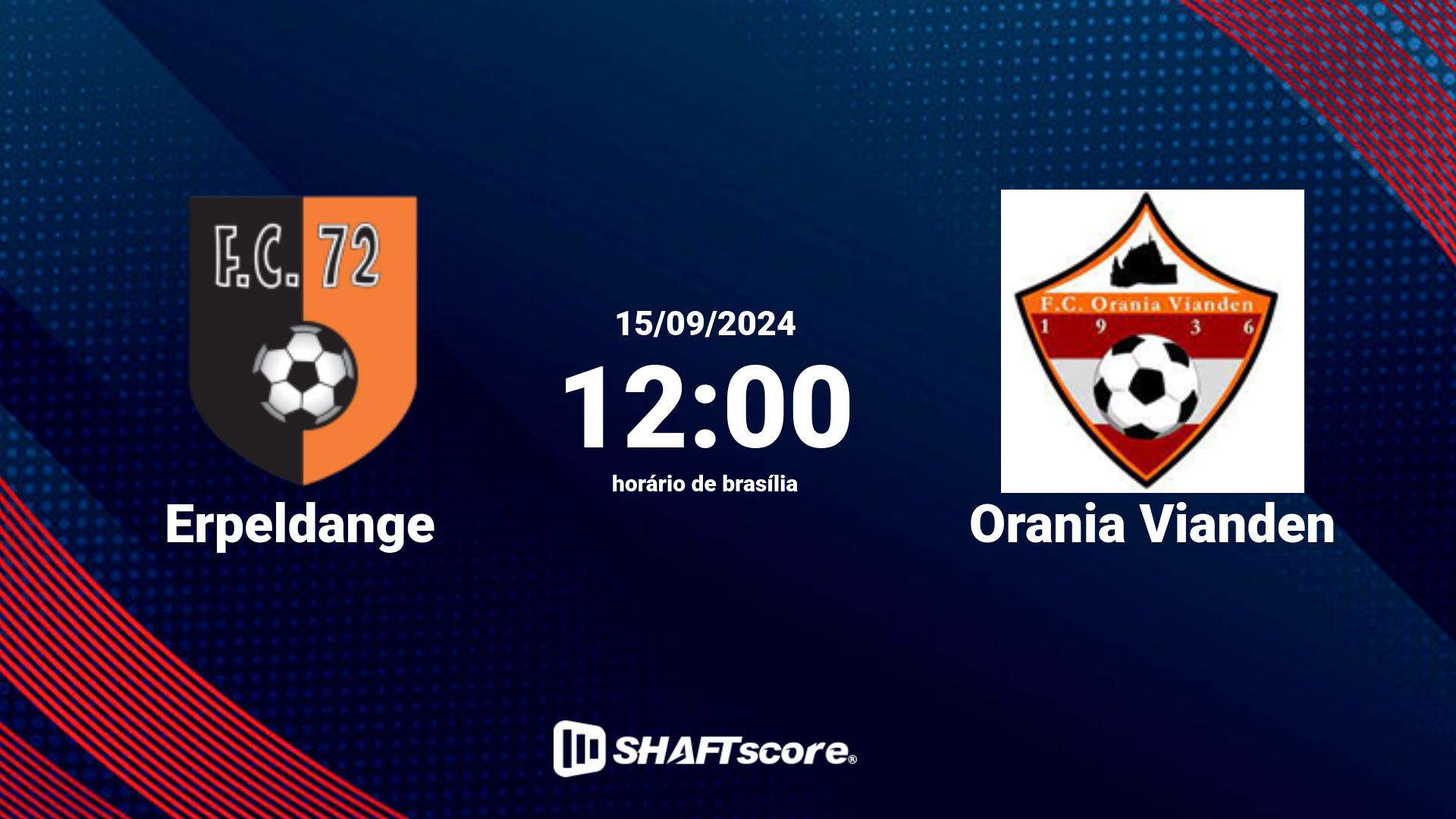 Estatísticas do jogo Erpeldange vs Orania Vianden 15.09 12:00