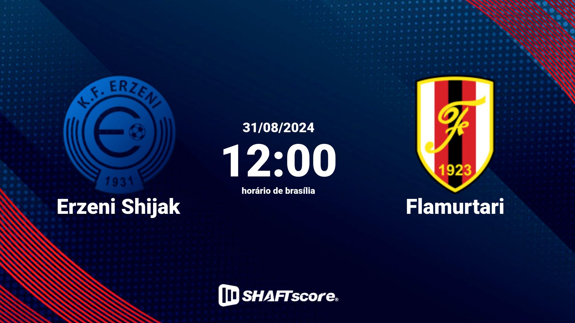 Estatísticas do jogo Erzeni Shijak vs Flamurtari 31.08 12:00