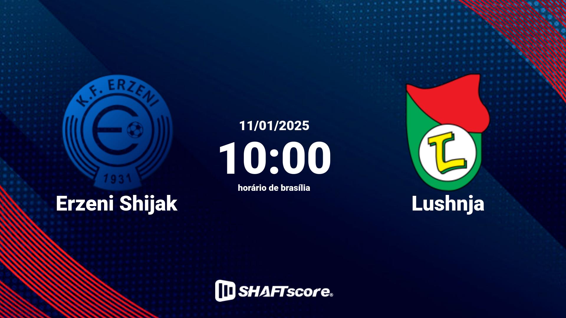 Estatísticas do jogo Erzeni Shijak vs Lushnja 11.01 10:00