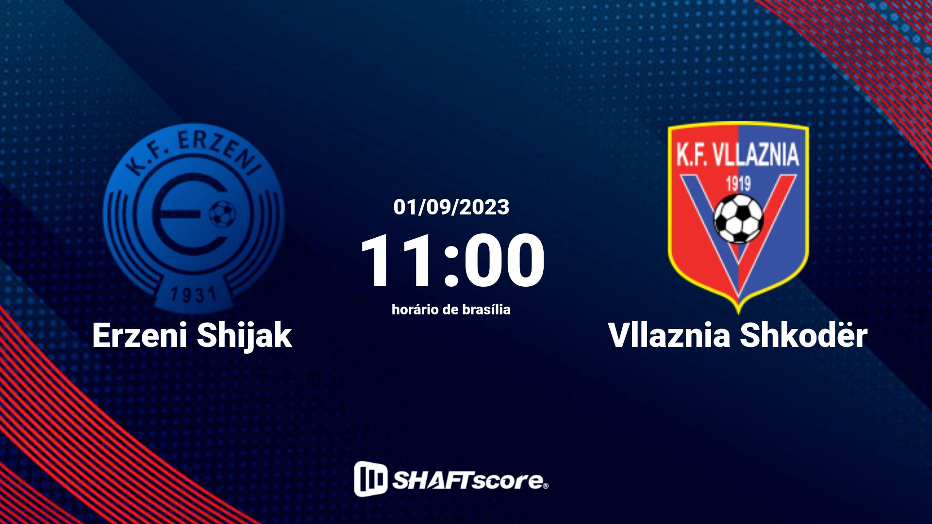 Estatísticas do jogo Erzeni Shijak vs Vllaznia Shkodër 01.09 11:00