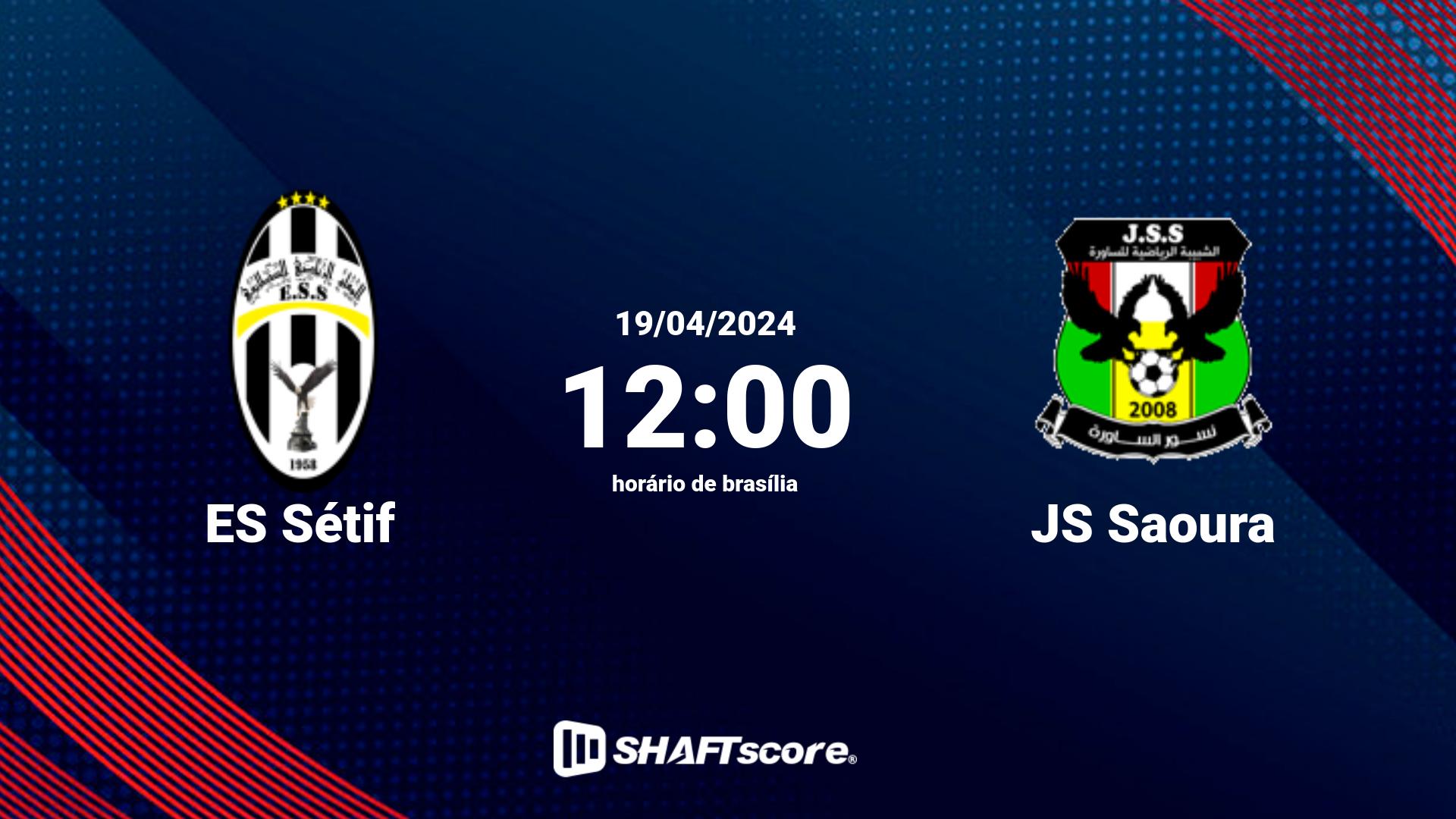 Estatísticas do jogo ES Sétif vs JS Saoura 19.04 12:00