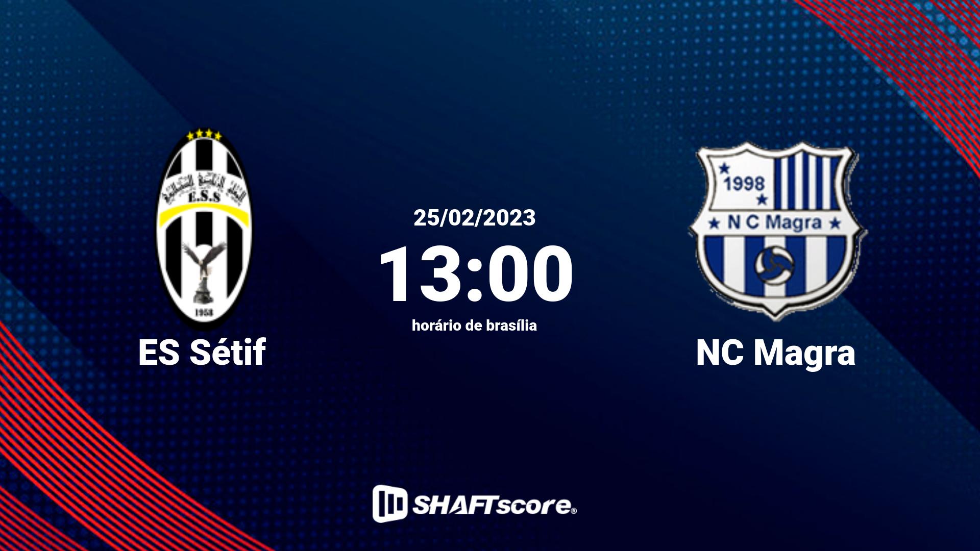 Estatísticas do jogo ES Sétif vs NC Magra 25.02 13:00