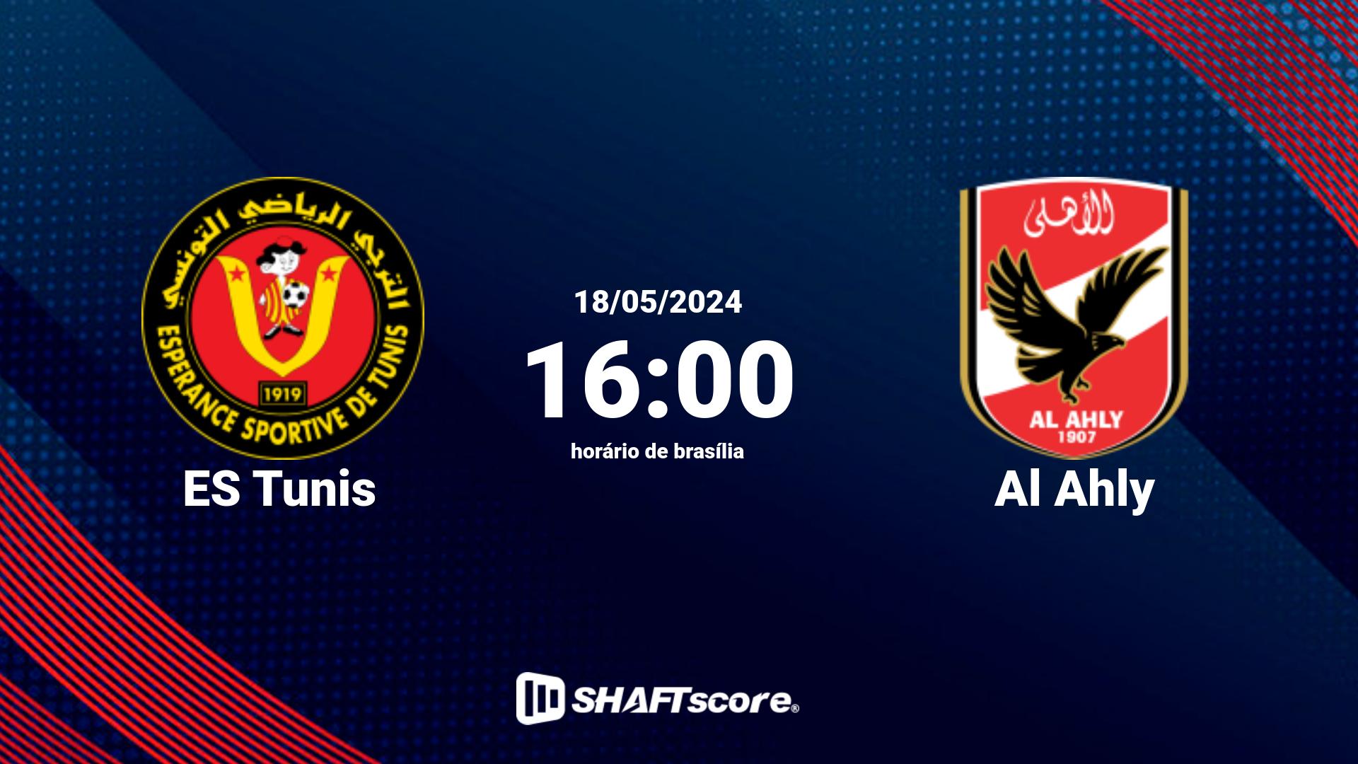 Estatísticas do jogo ES Tunis vs Al Ahly 18.05 16:00