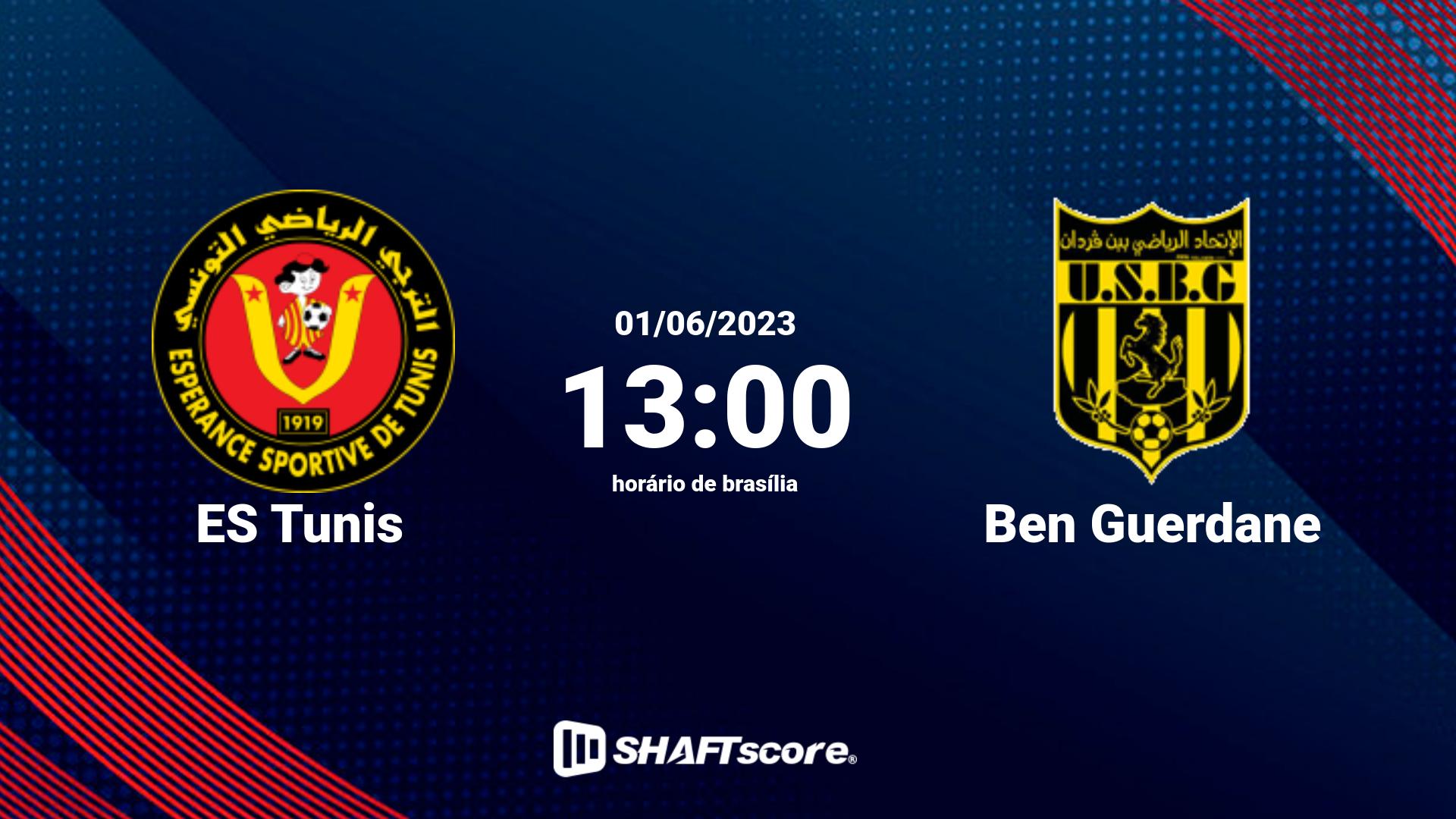 Estatísticas do jogo ES Tunis vs Ben Guerdane 01.06 13:00