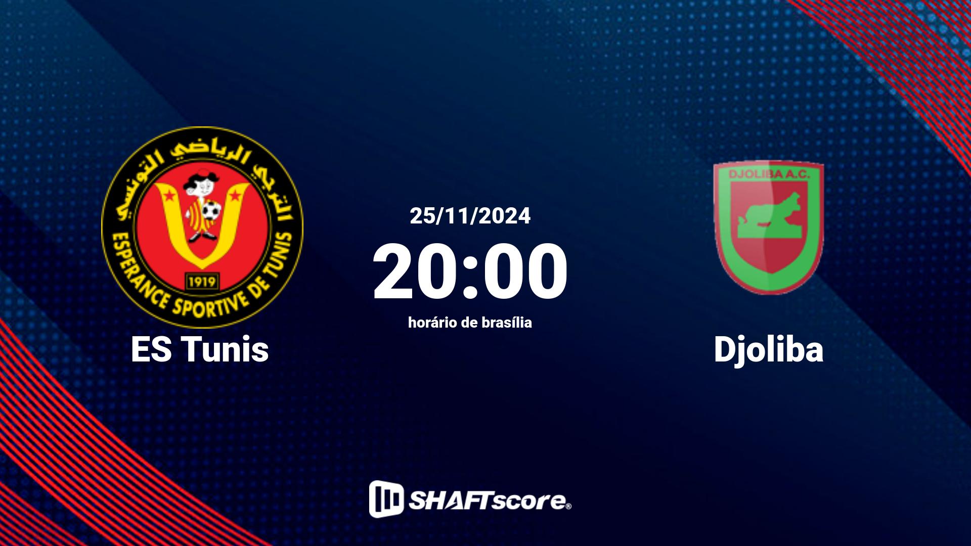 Estatísticas do jogo ES Tunis vs Djoliba 25.11 20:00