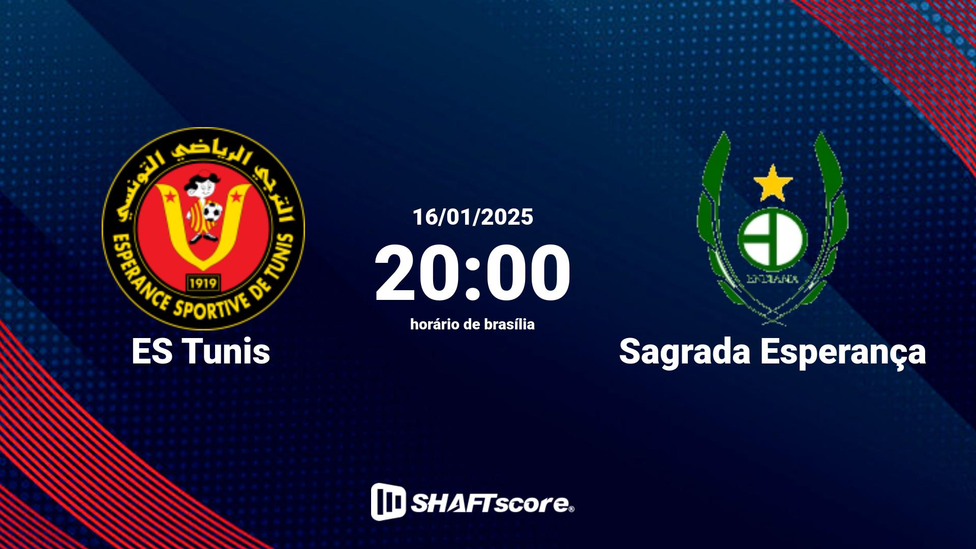 Estatísticas do jogo ES Tunis vs Sagrada Esperança 16.01 20:00