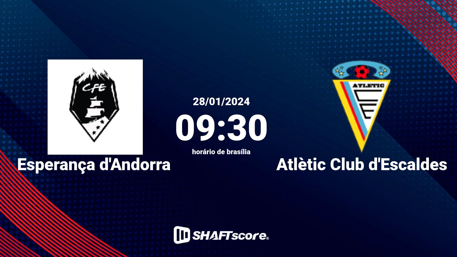 Estatísticas do jogo Esperança d'Andorra vs Atlètic Club d'Escaldes 28.01 09:30