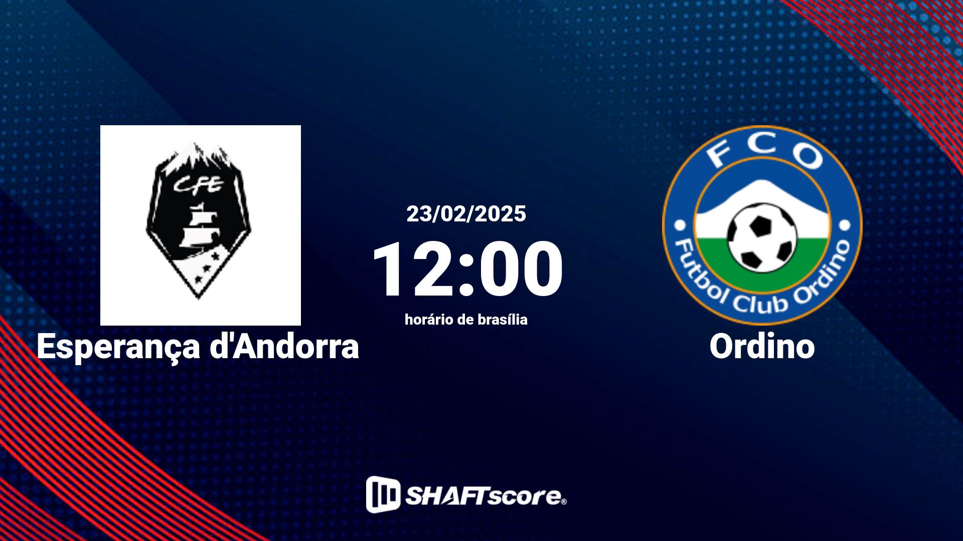 Estatísticas do jogo Esperança d'Andorra vs Ordino 23.02 12:00