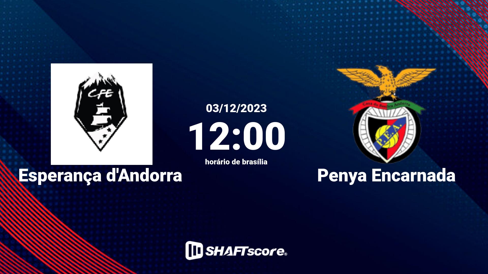 Estatísticas do jogo Esperança d'Andorra vs Penya Encarnada 03.12 12:00