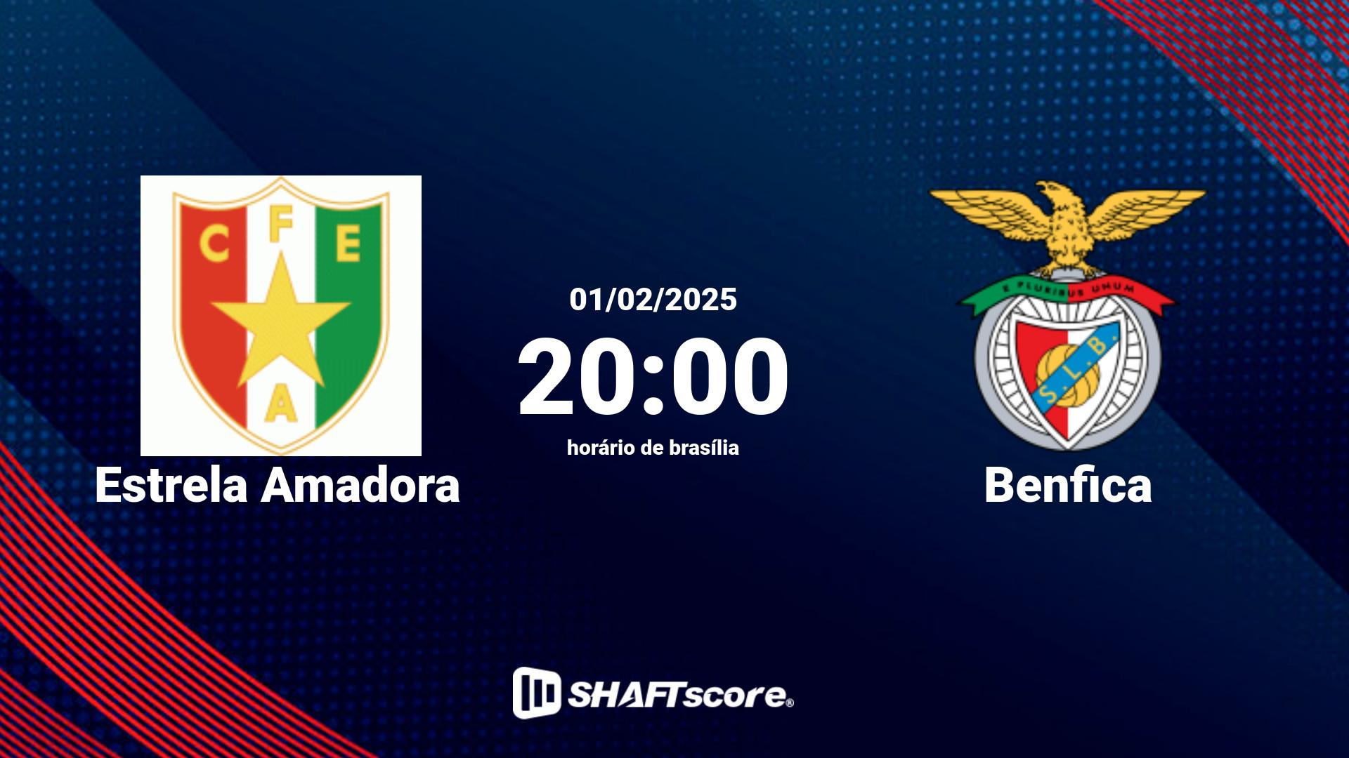 Estatísticas do jogo Estrela Amadora vs Benfica 01.02 20:00