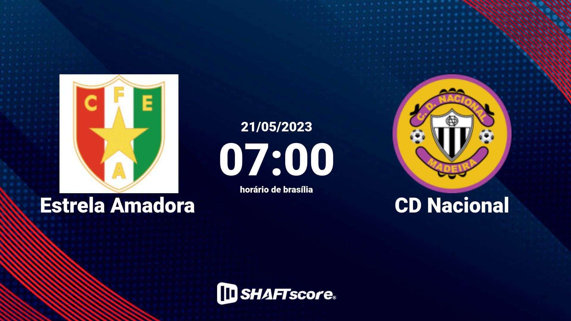 Estatísticas do jogo Estrela Amadora vs CD Nacional 21.05 07:00