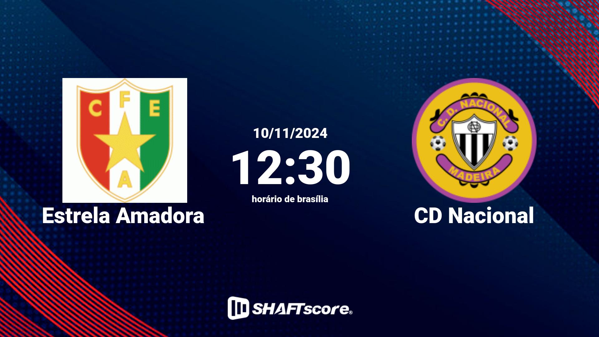 Estatísticas do jogo Estrela Amadora vs CD Nacional 10.11 12:30