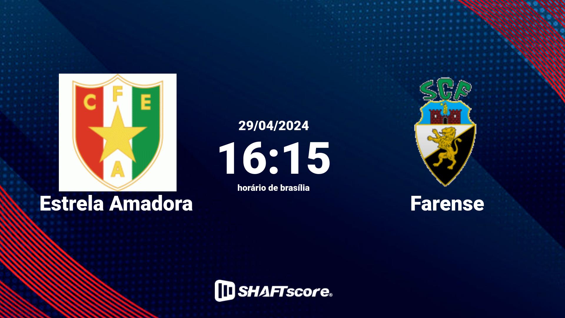 Estatísticas do jogo Estrela Amadora vs Farense 29.04 16:15