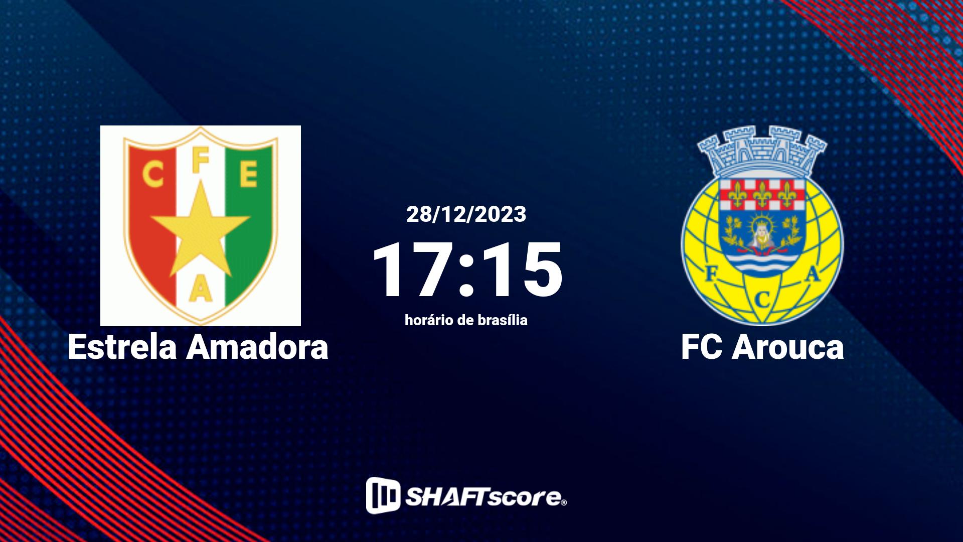 Estatísticas do jogo Estrela Amadora vs FC Arouca 28.12 17:15