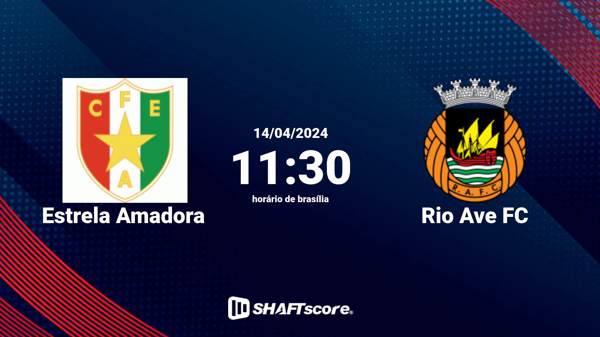 Estatísticas do jogo Estrela Amadora vs Rio Ave FC 14.04 11:30