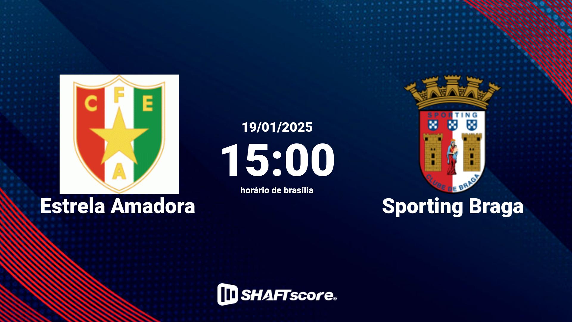 Estatísticas do jogo Estrela Amadora vs Sporting Braga 19.01 15:00