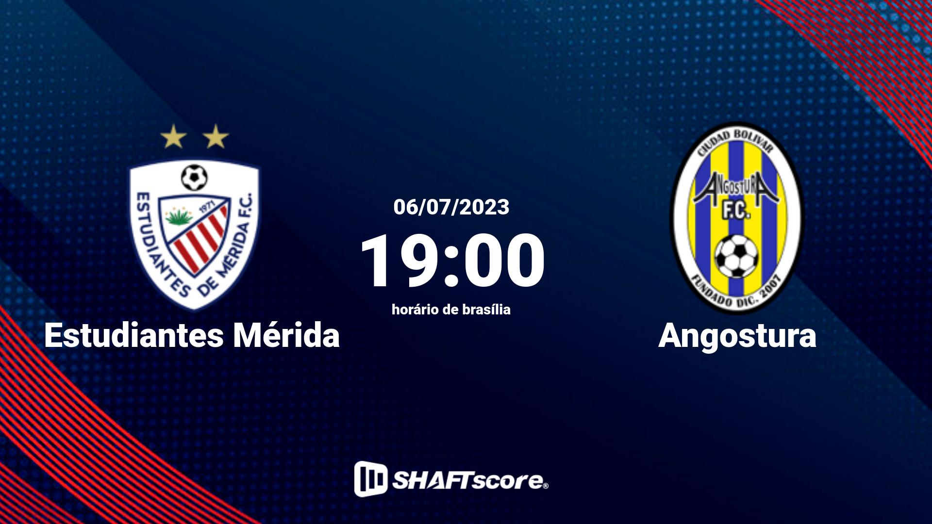 Estatísticas do jogo Estudiantes Mérida vs Angostura 06.07 19:00