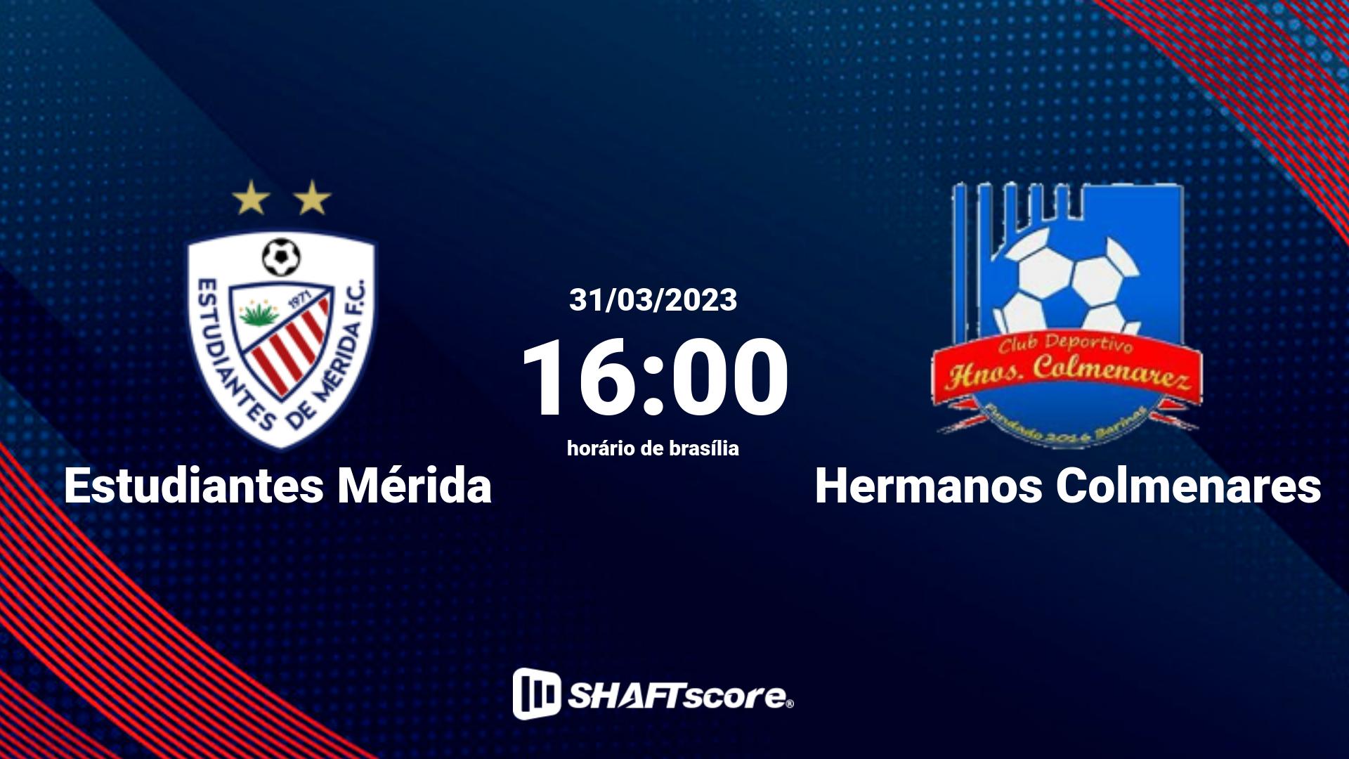 Estatísticas do jogo Estudiantes Mérida vs Hermanos Colmenares 31.03 16:00