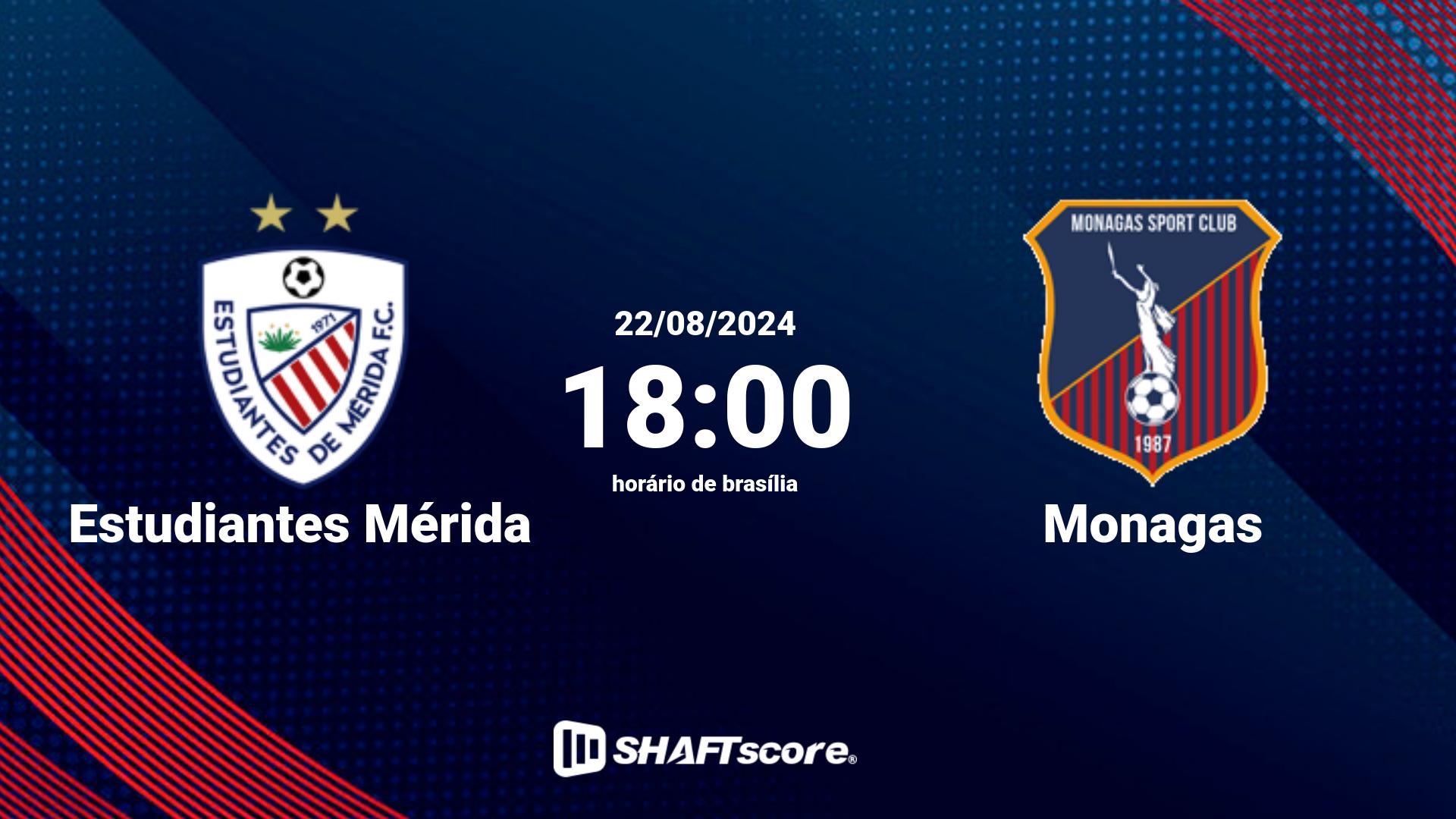 Estatísticas do jogo Estudiantes Mérida vs Monagas 22.08 18:00