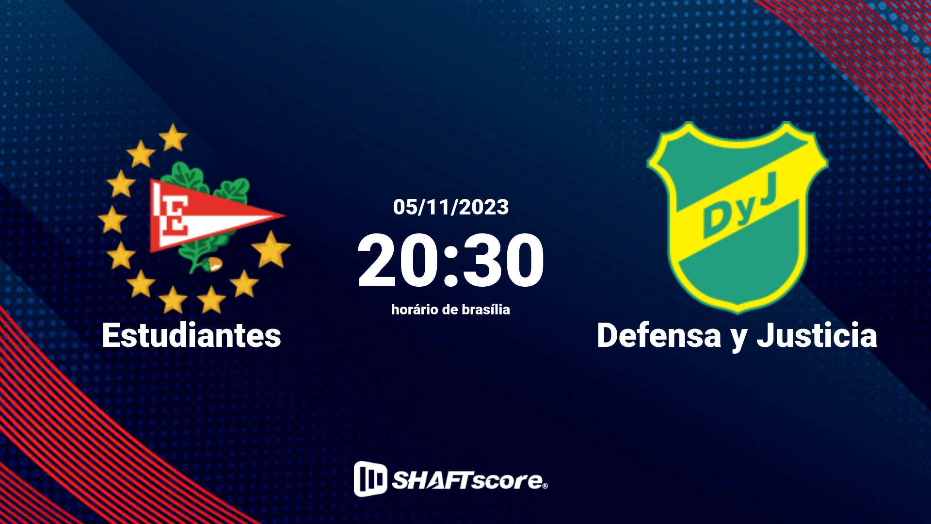 Estatísticas do jogo Estudiantes vs Defensa y Justicia 05.11 20:30