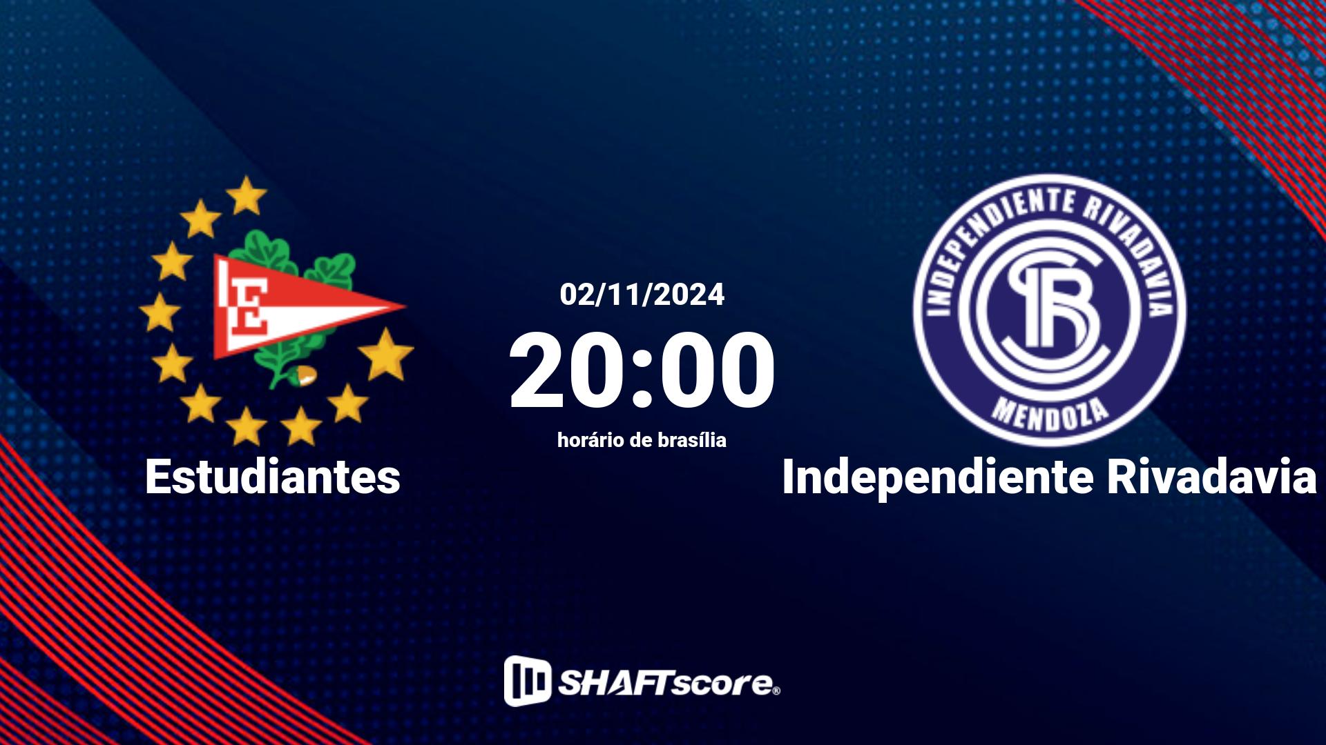 Estatísticas do jogo Estudiantes vs Independiente Rivadavia 02.11 20:00