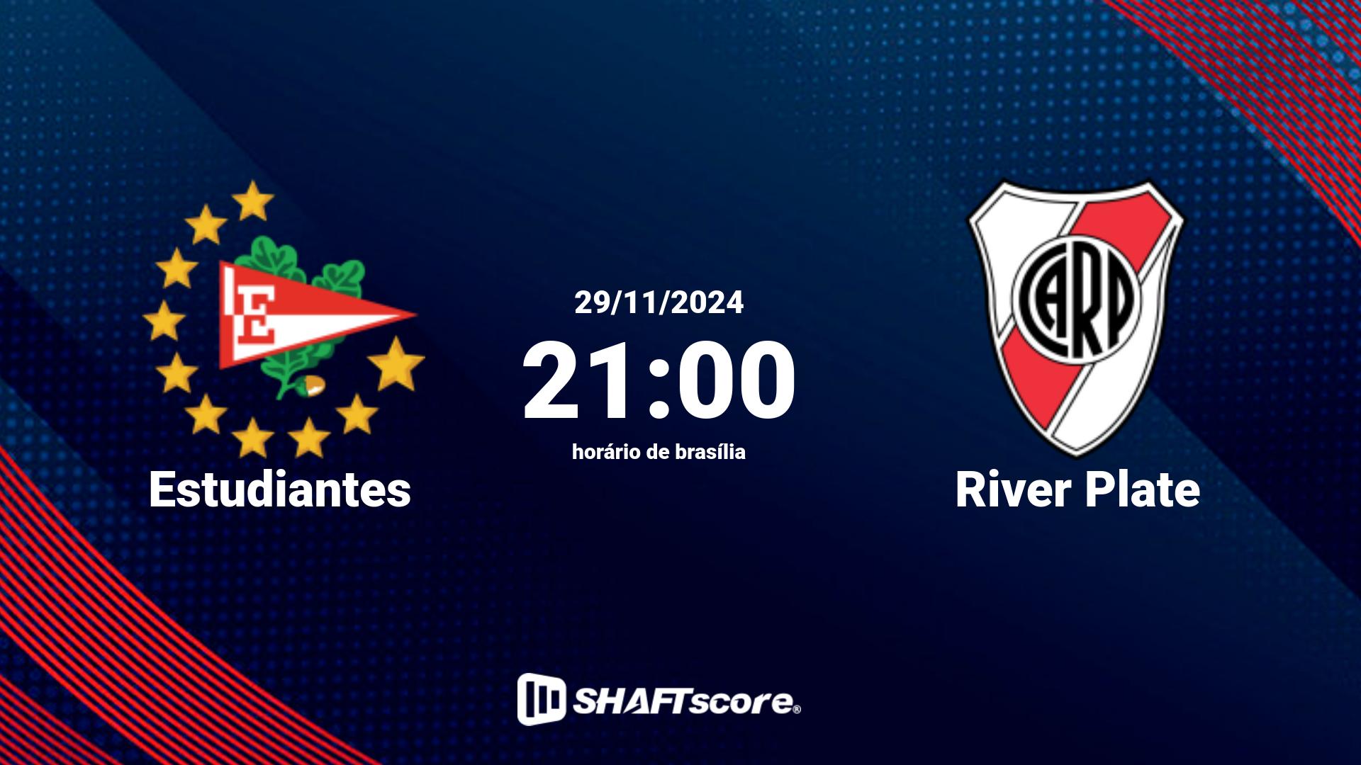 Estatísticas do jogo Estudiantes vs River Plate 29.11 21:00